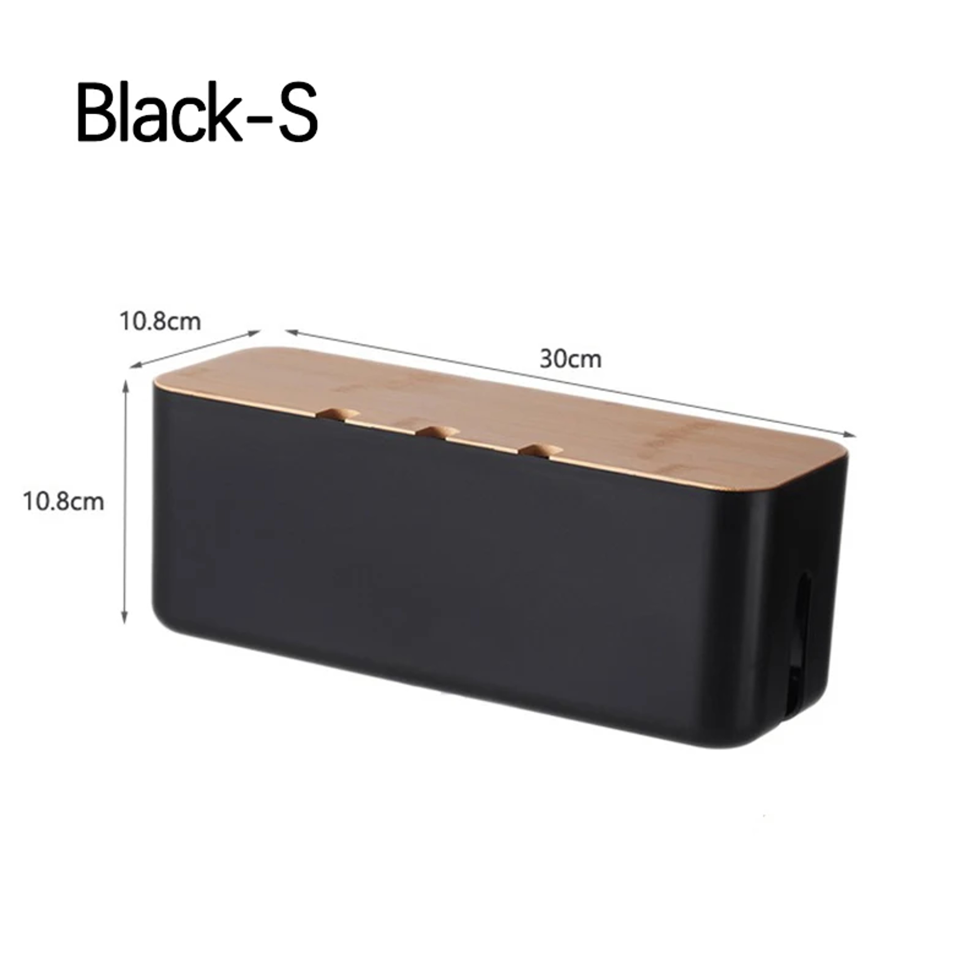 Bamboo Cable Management Box For Desk Clean Wire Organizer 4