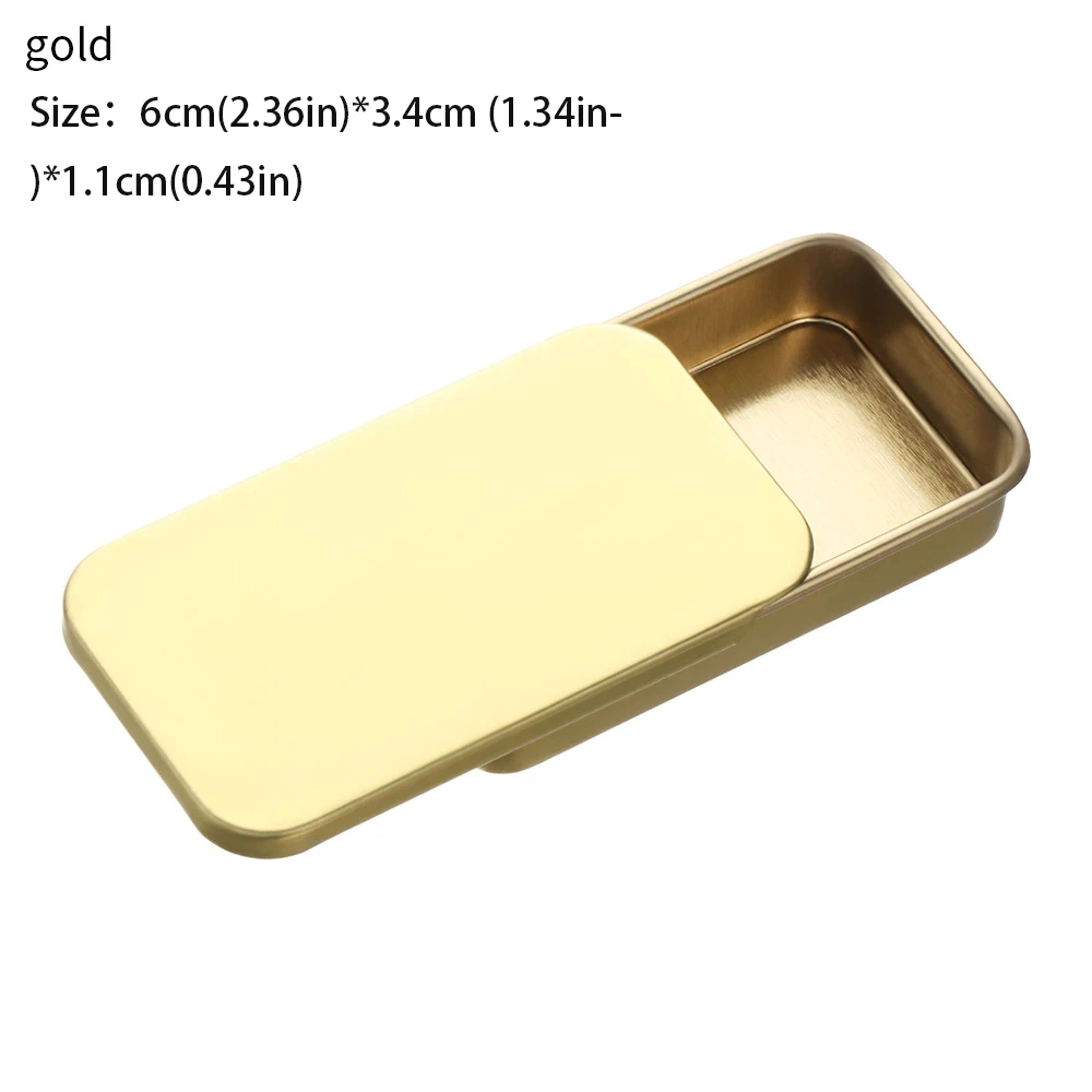 Premium Mini Rectangular Hinged Tin Box Small Metal Storage Container 11