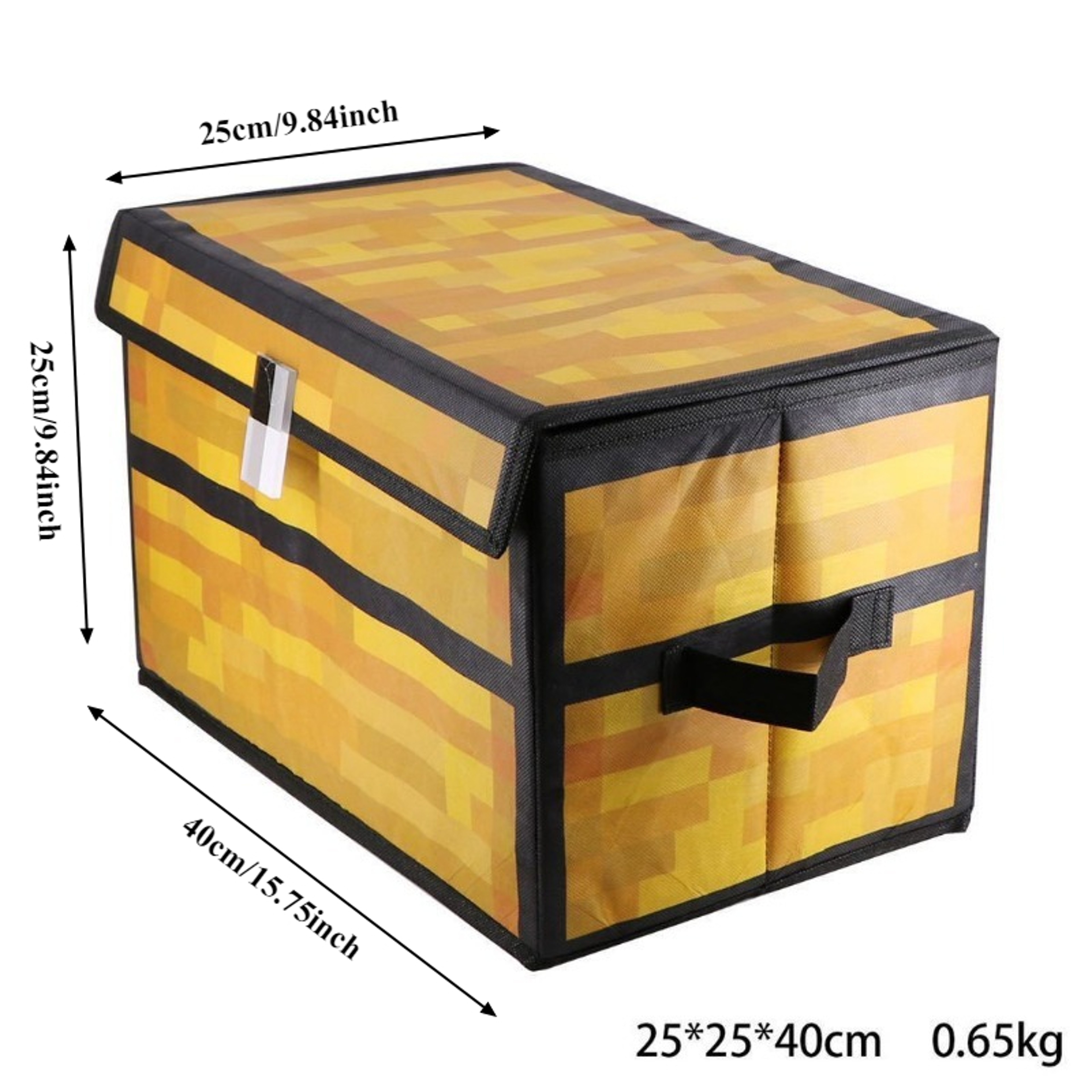 Large Pixel Style Storage Chest With Handles Foldable Clothes  Blanket Organizer 3