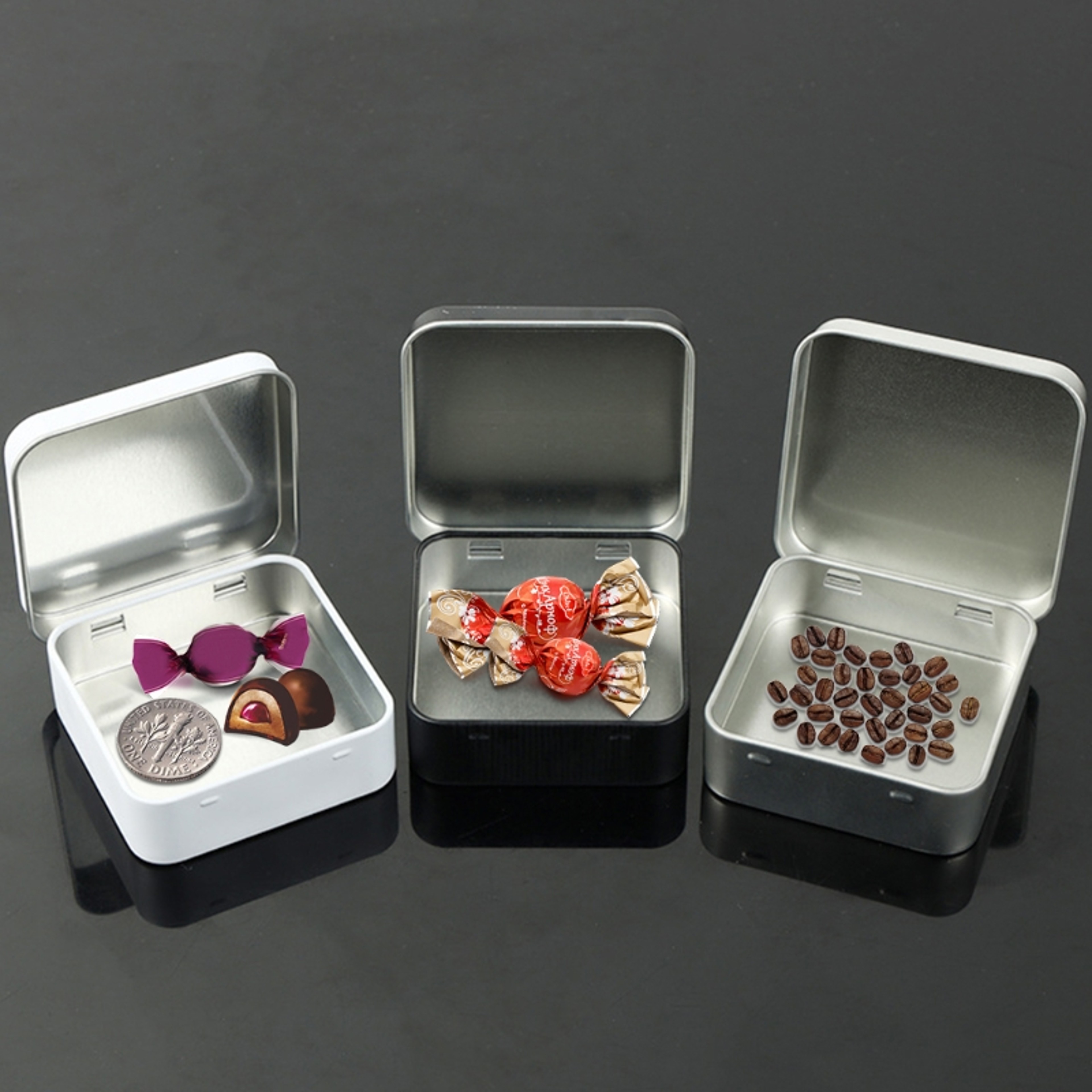 Durable Tin Storage Box Small Item Organizer  Candy Container 0