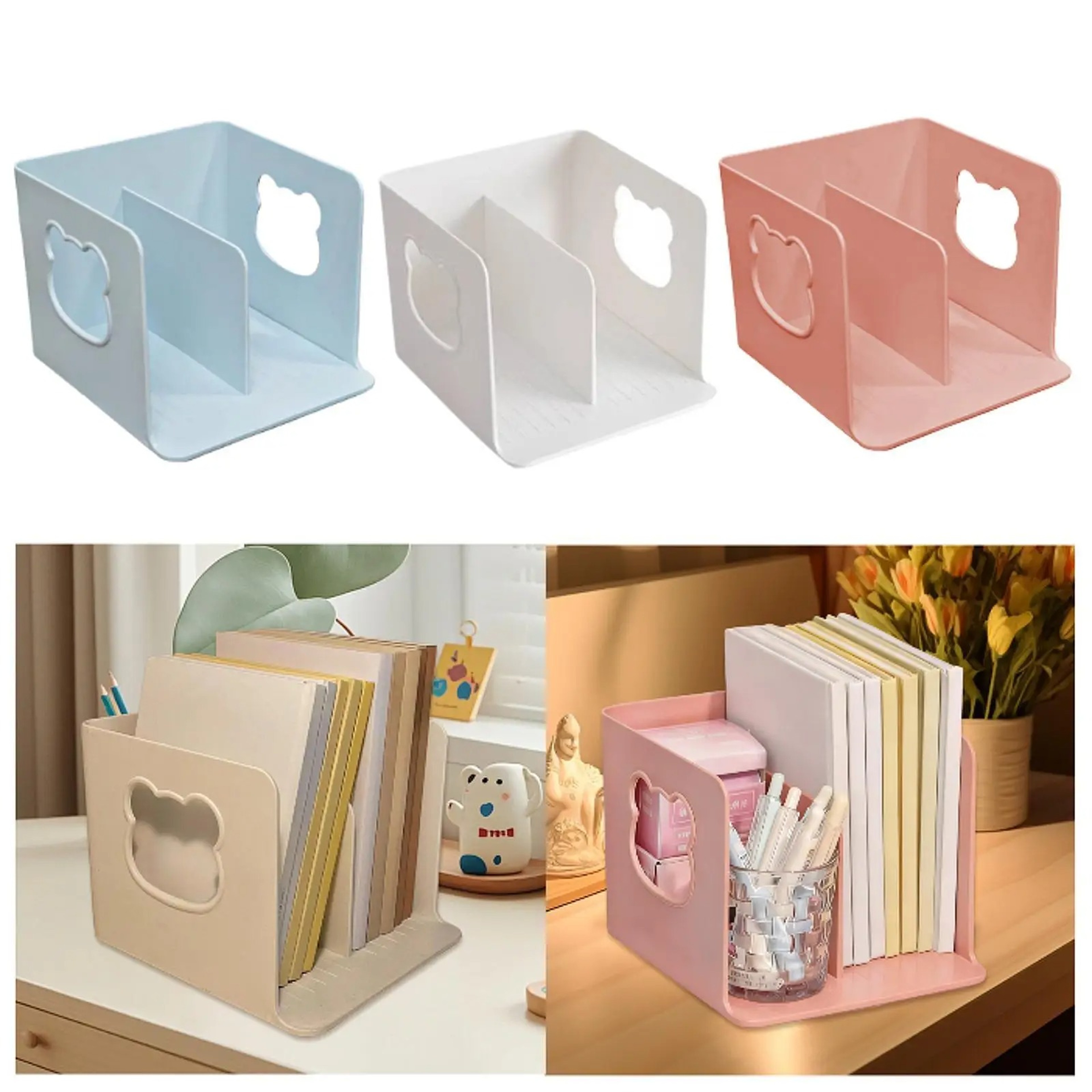 Creative Bear Desktop Book Organizer Compact Office File Holder  Desk Storage Organizer 1