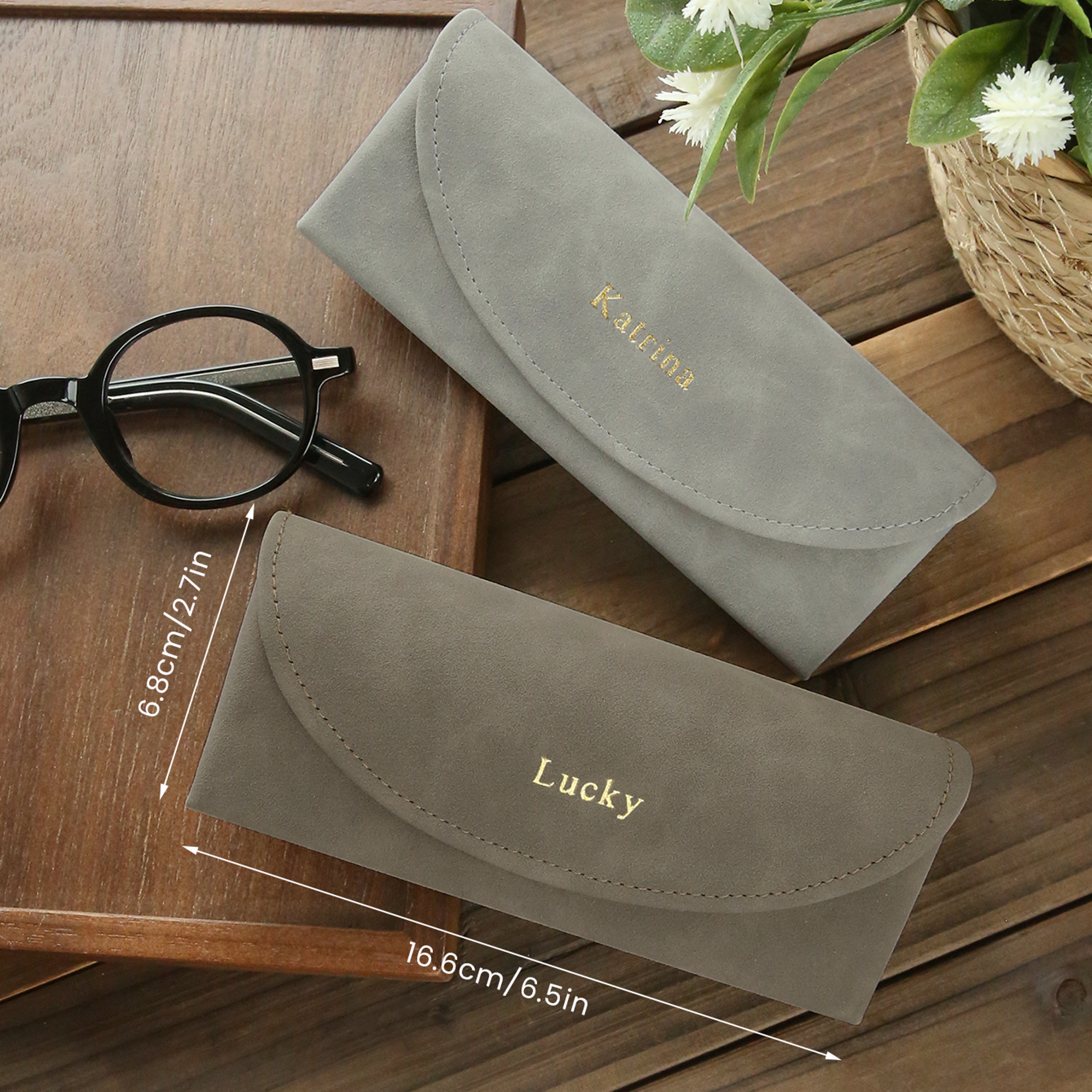 Personalized Leather Eyeglass Case Custom Name Sunglasses Holder Vintage Glasses Case 6