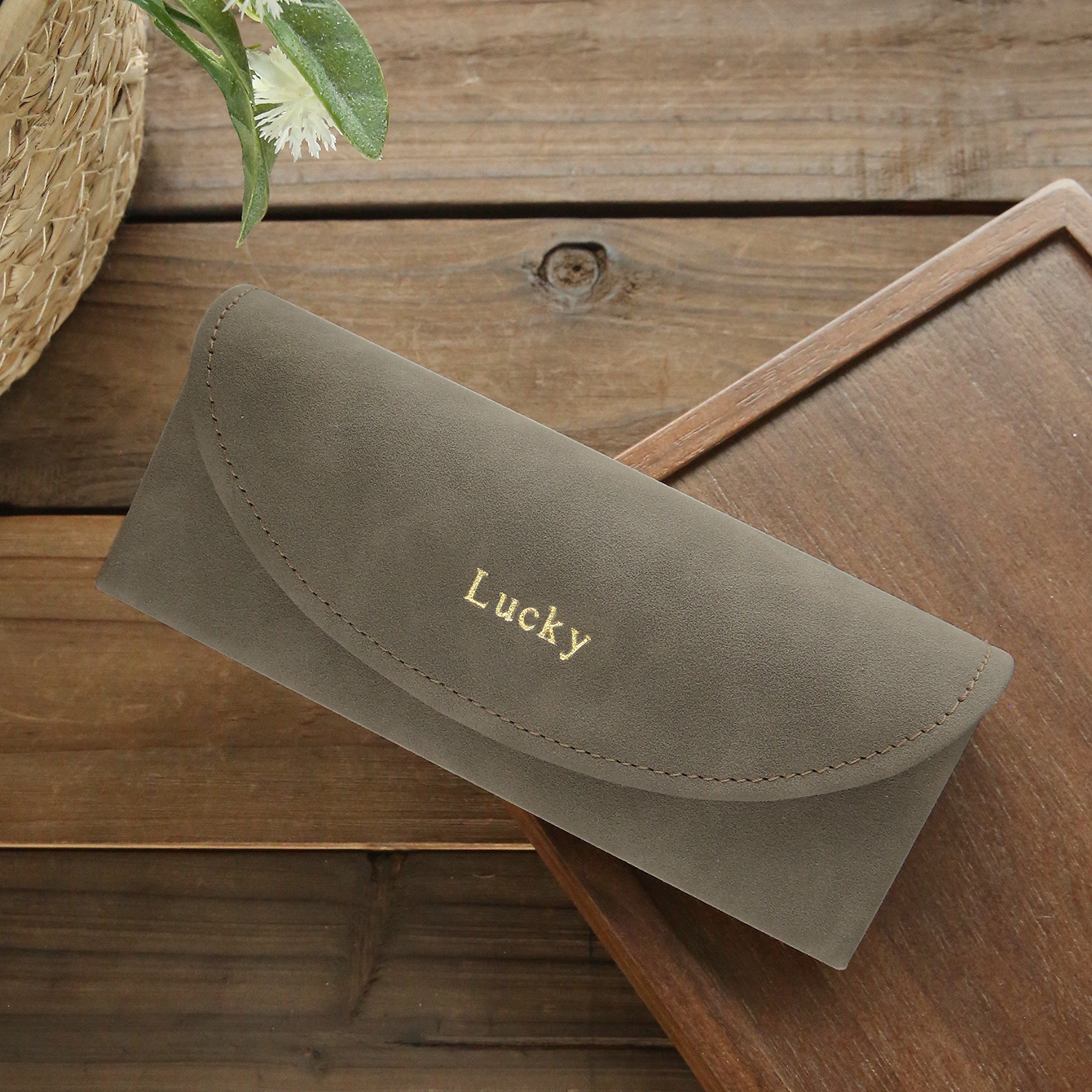 Personalized Leather Eyeglass Case Custom Name Sunglasses Holder Vintage Glasses Case 3