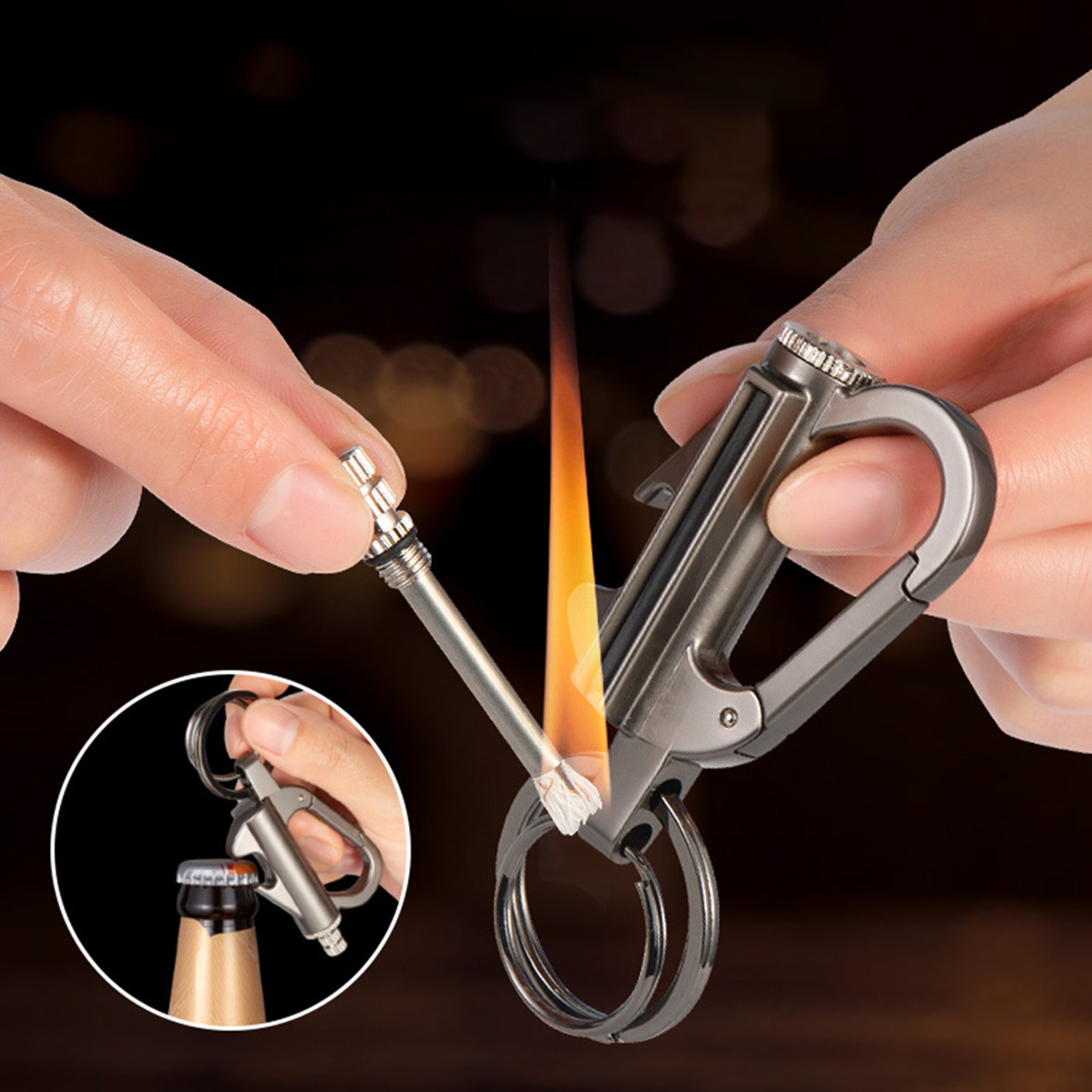 Permanent Match Lighter Keychain Waterproof Survival Fire Starter 1
