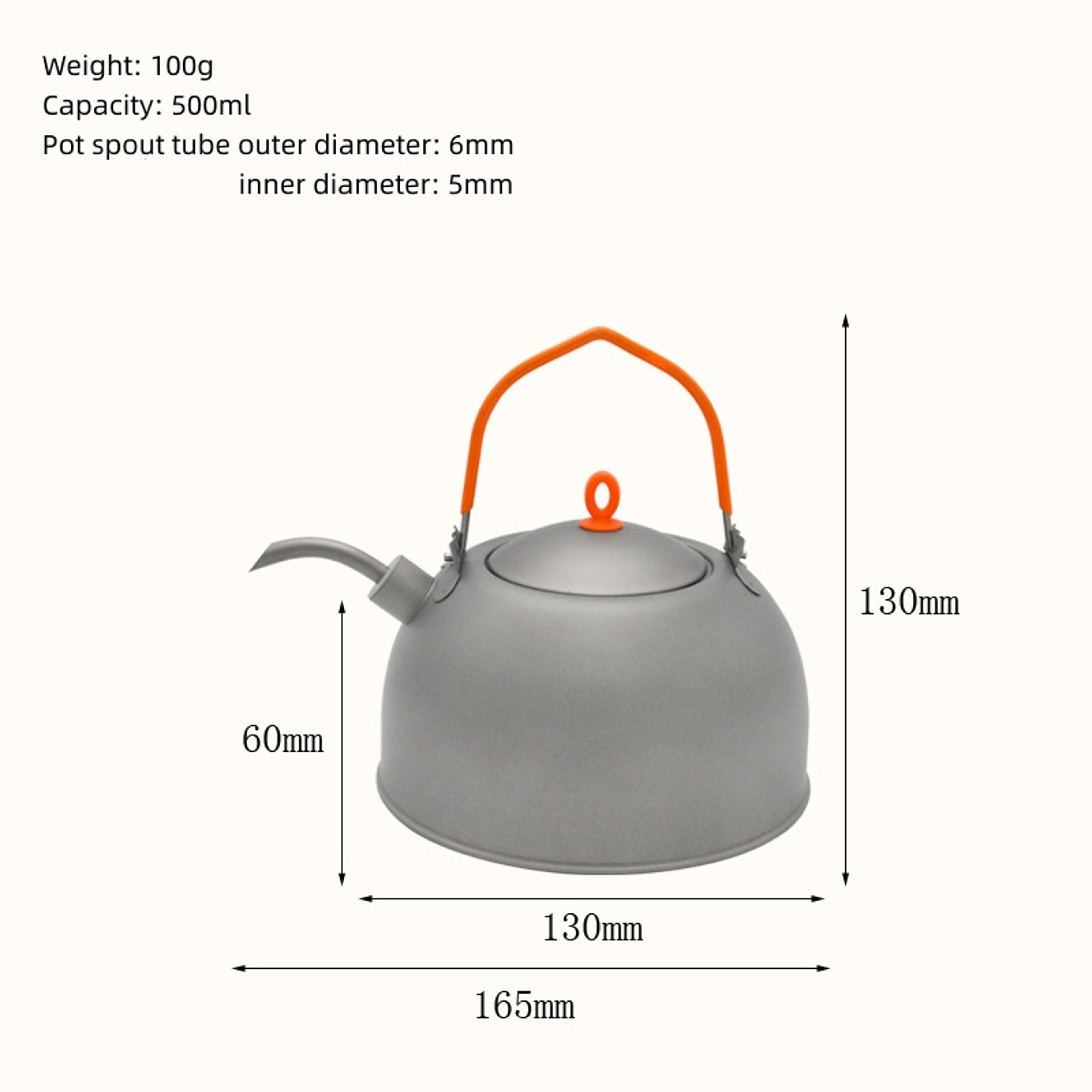 Titanium Pour Over Coffee Kettle Lightweight Camping Tea Pot For Hiking 3