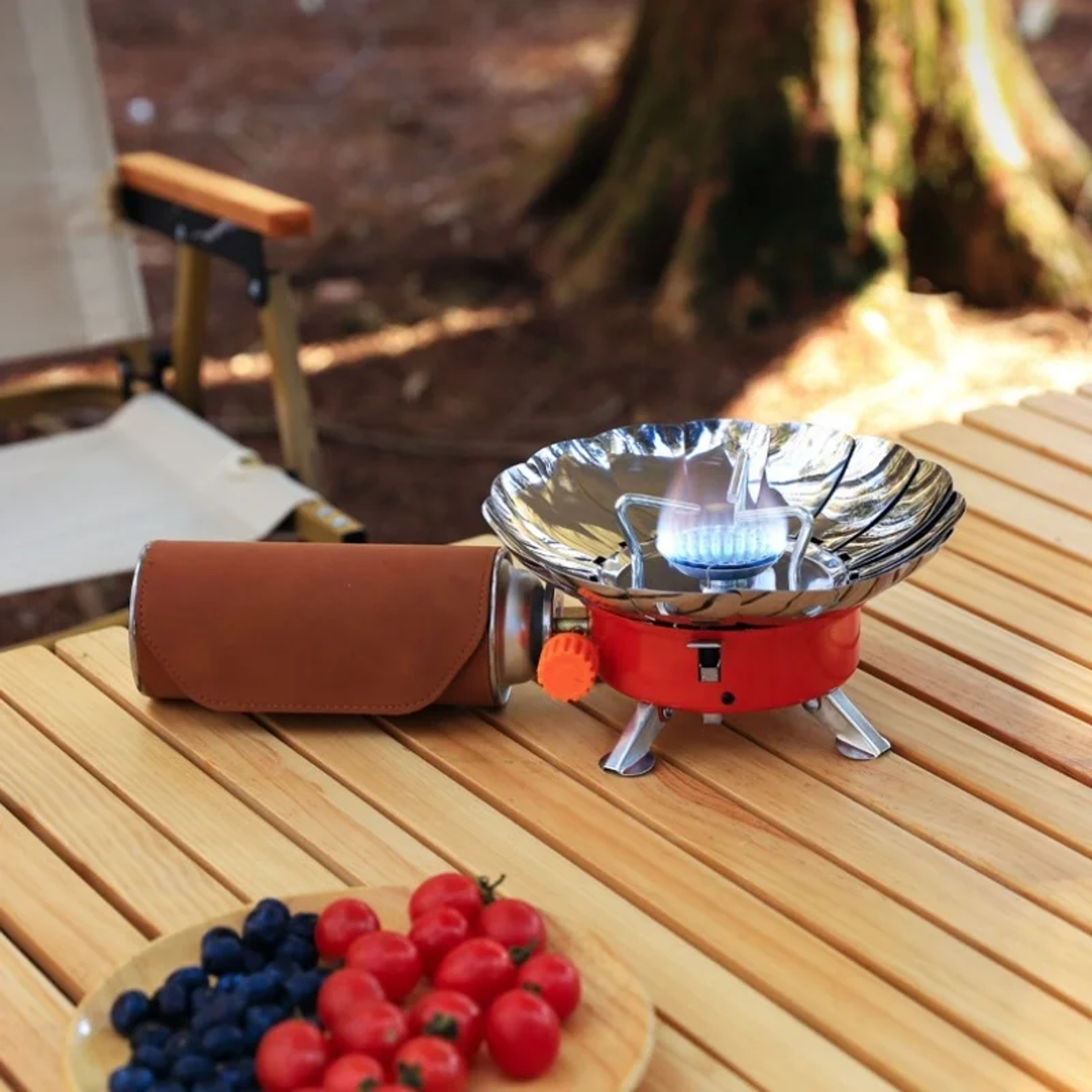 Windproof Stove Foldable Mini Gas Stove For Hiking Backpacking Picnic 1