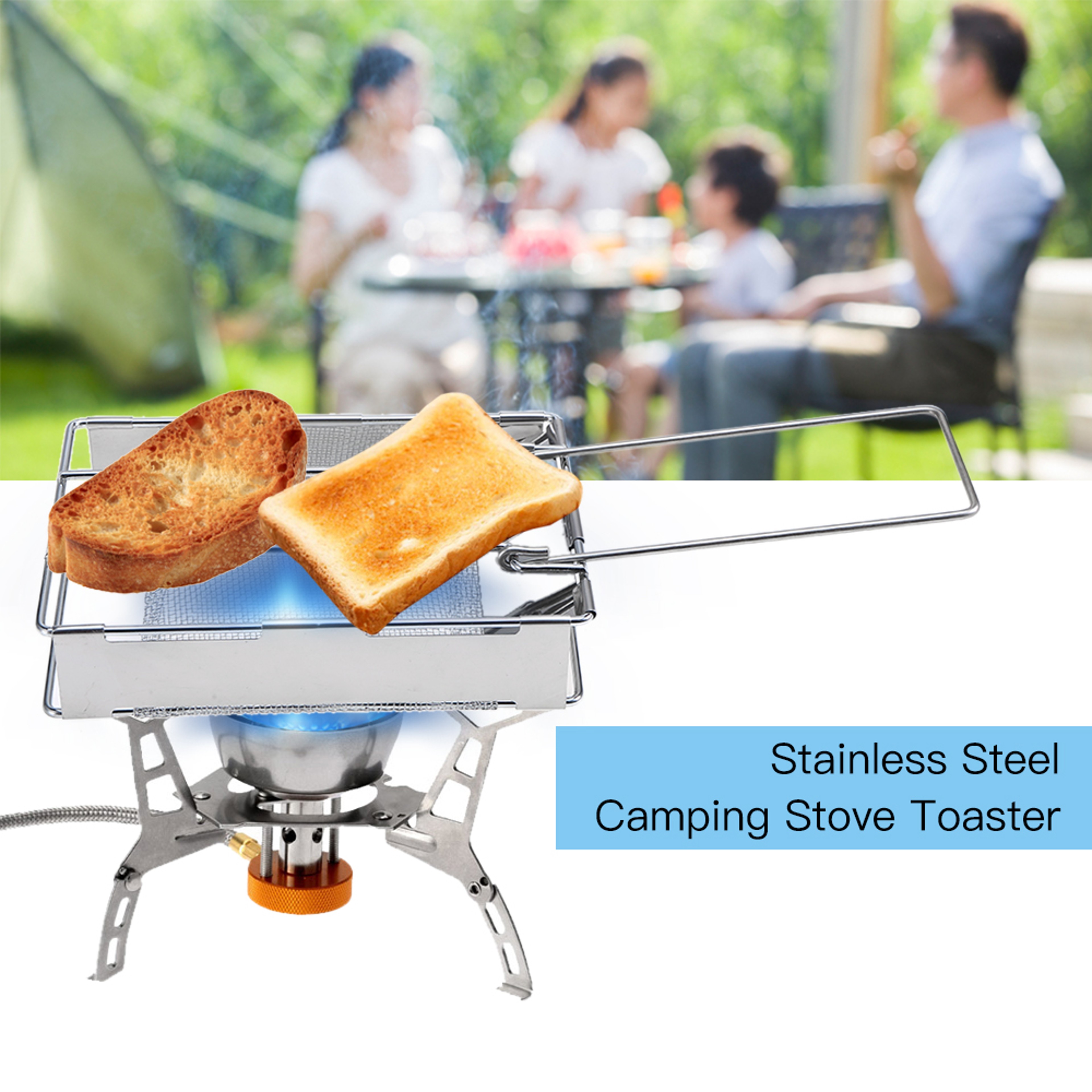 Bread Toaster Foldable Stainless Steel Backpacking Grill Rack – view 2