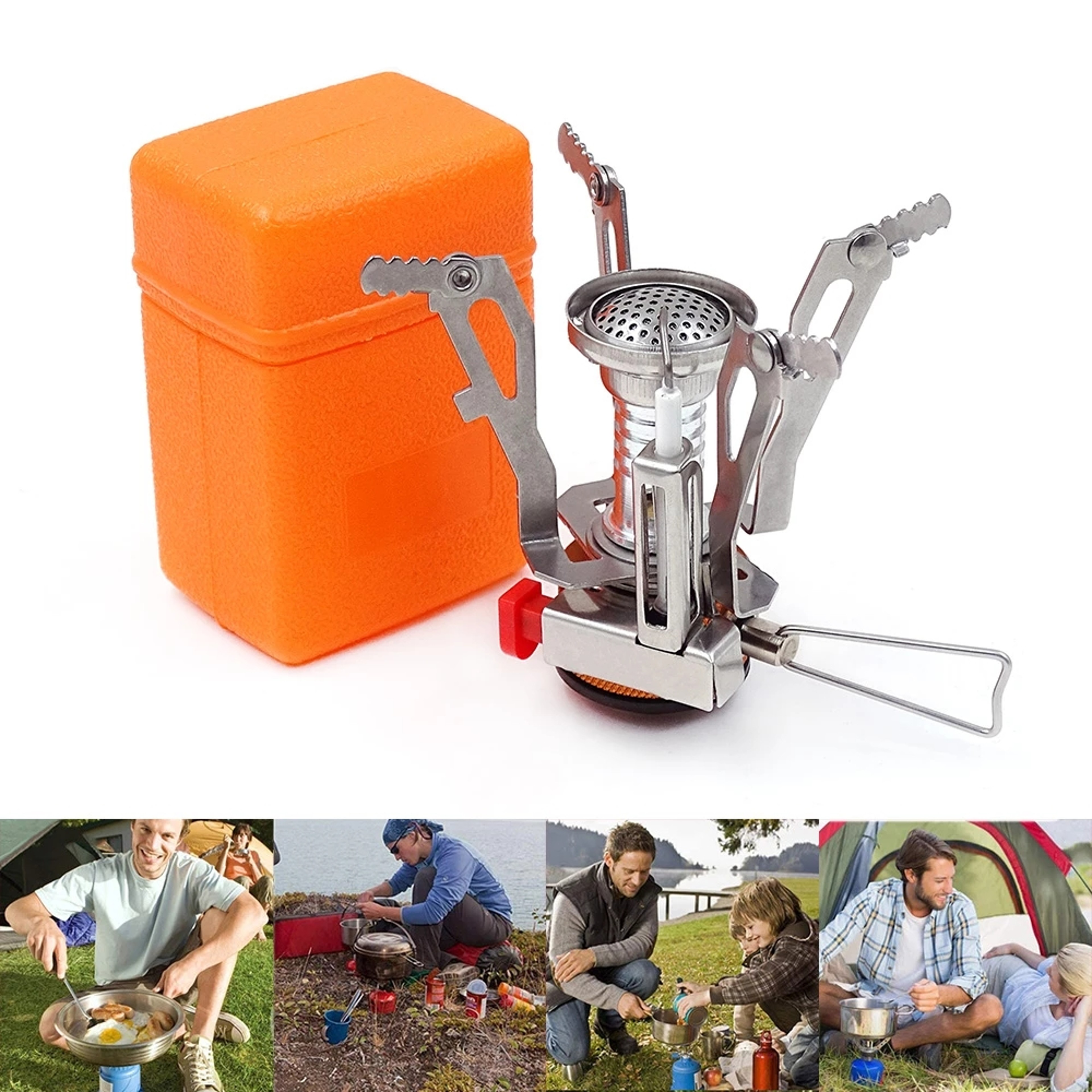 Portable Camping Stove Mini Gas Burner Compact Backpacking Cooking Stove 2