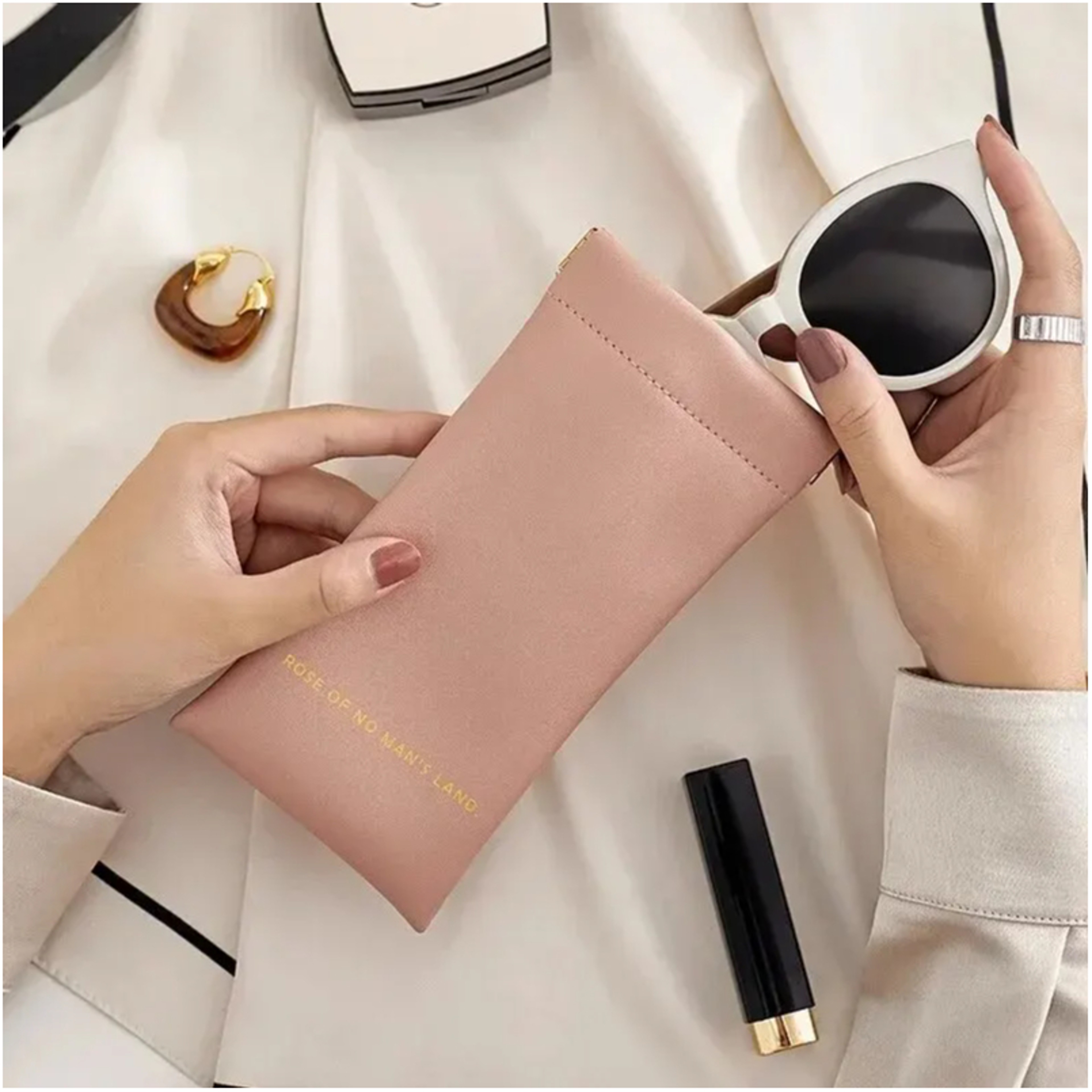 Sunglasses Case For Women Protective Glasses Holder With Automatic Closing 6