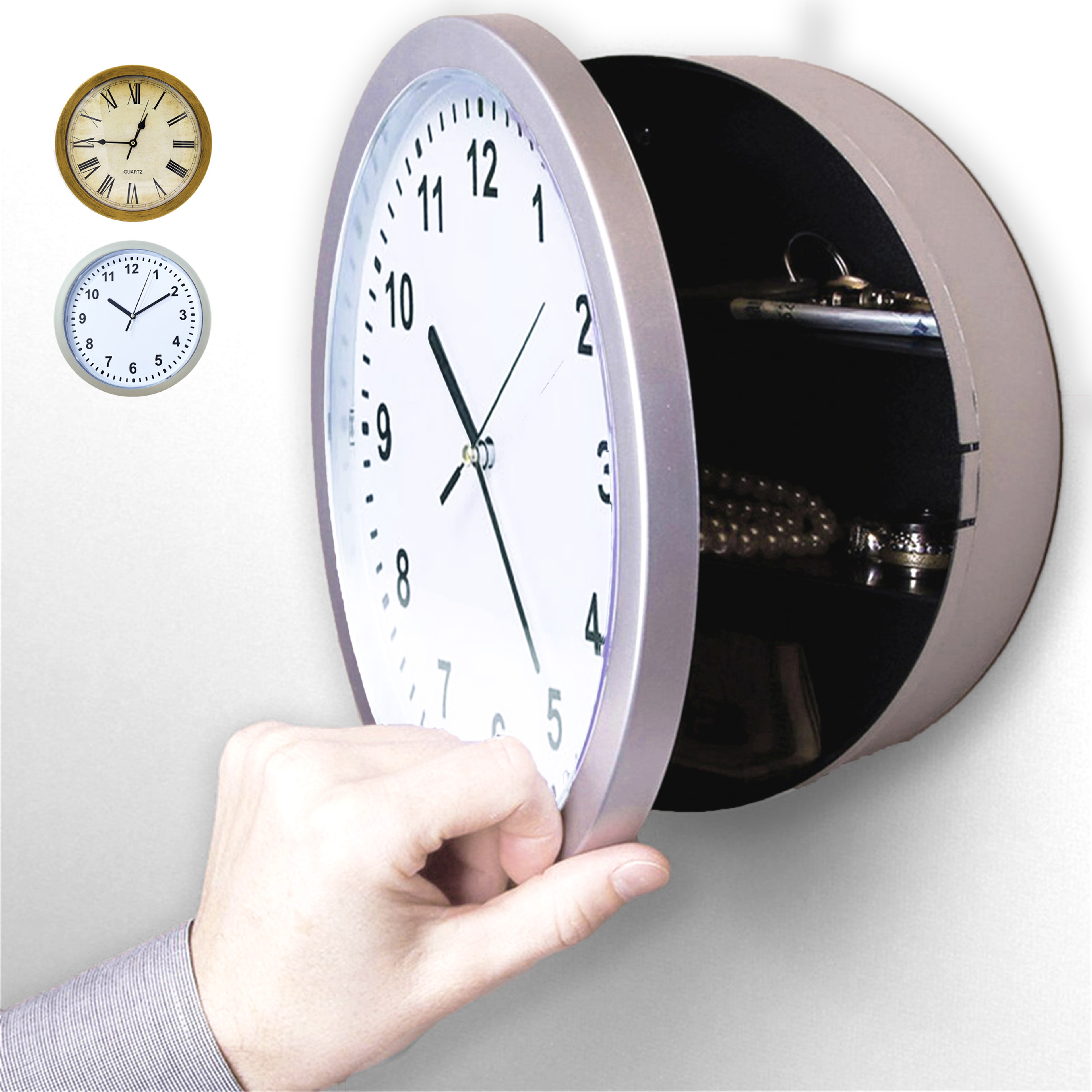 Hidden Safe Wall Clock With Secret Compartment For Cash Jewelry Keys 0