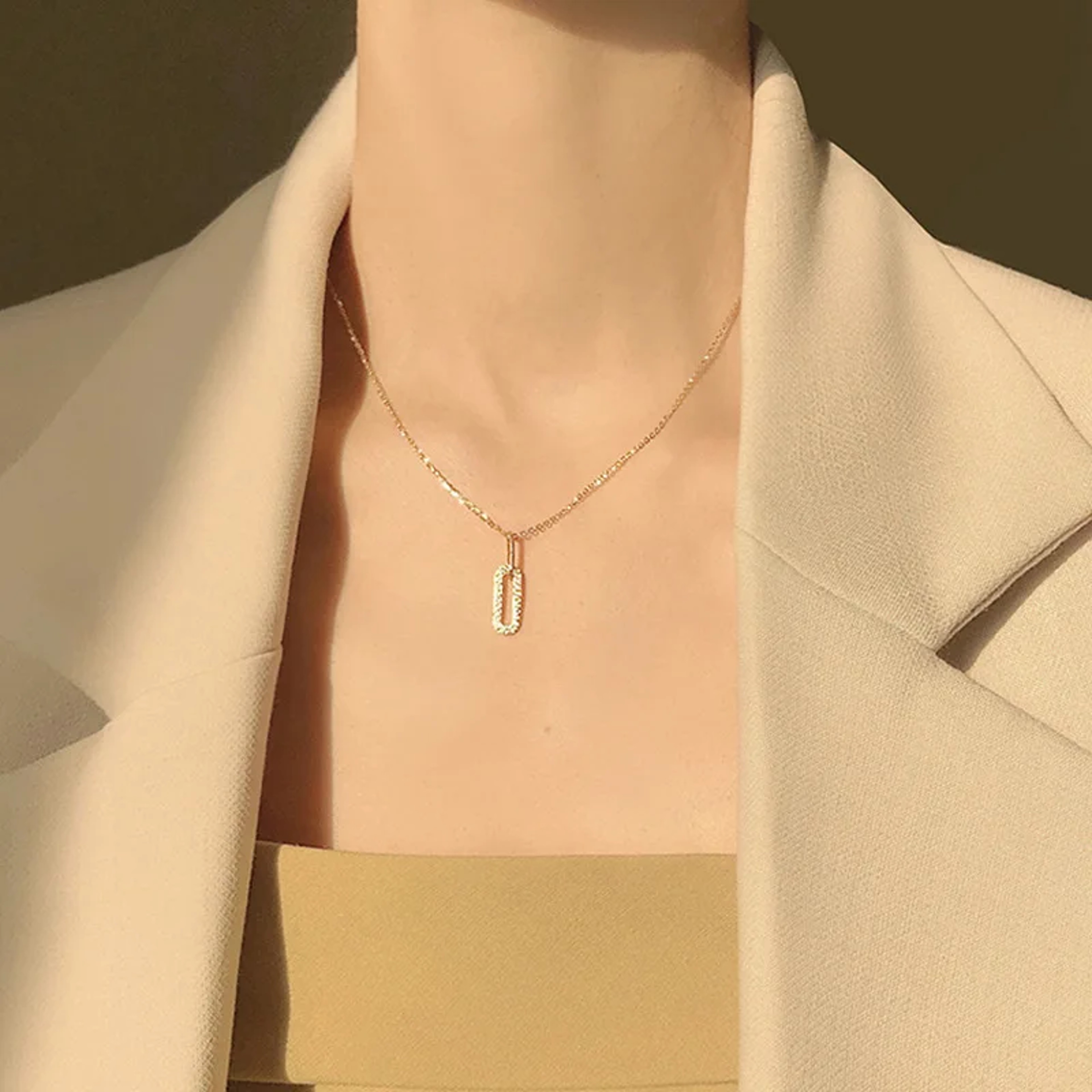 Sterling Silver Geometric Crystal Choker Necklace For Women Gold Plated Elegant Jewelry Gift 1