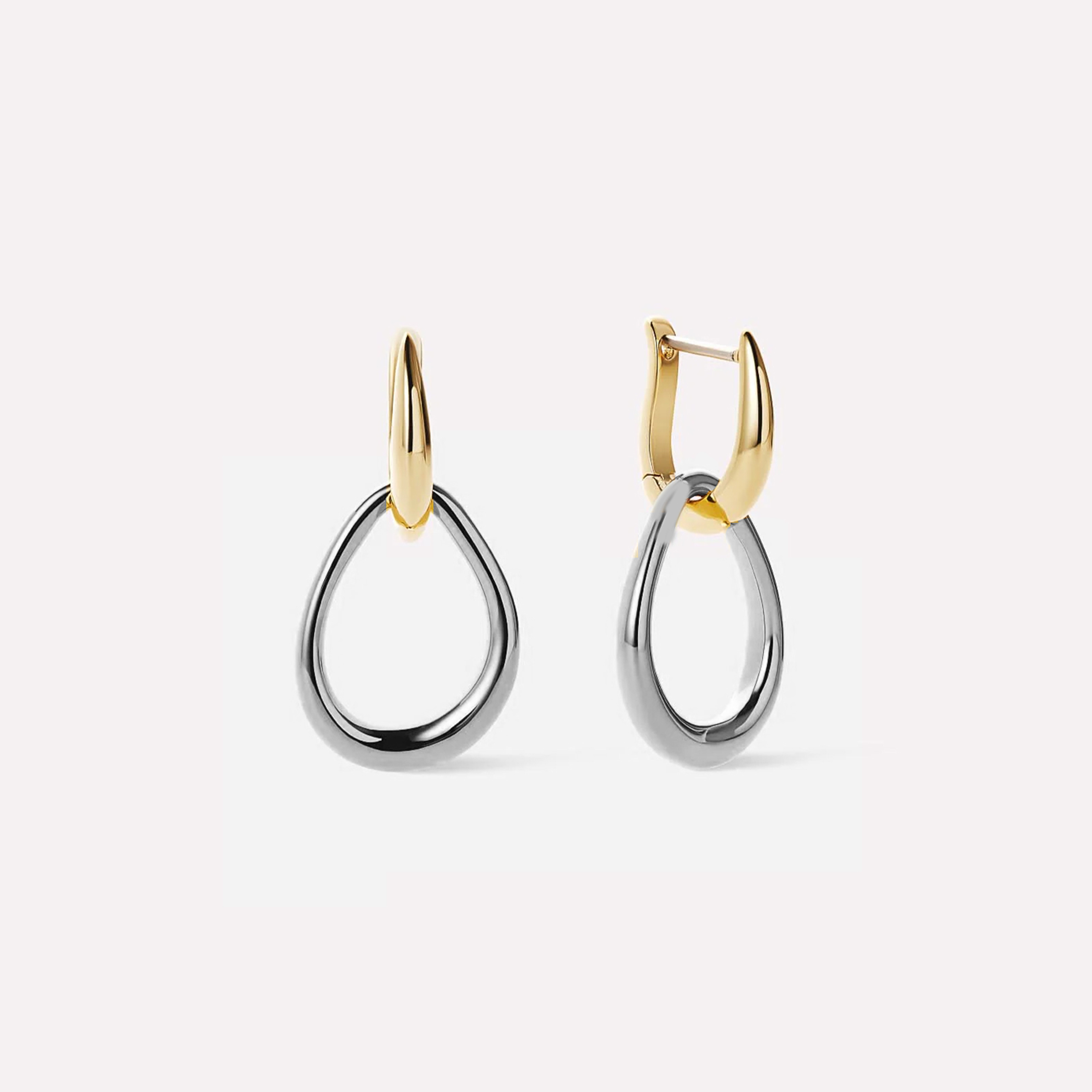 Sterling Silver Gold Water Drop Hoop Earrings Dainty Wedding Jewelry For Women 6