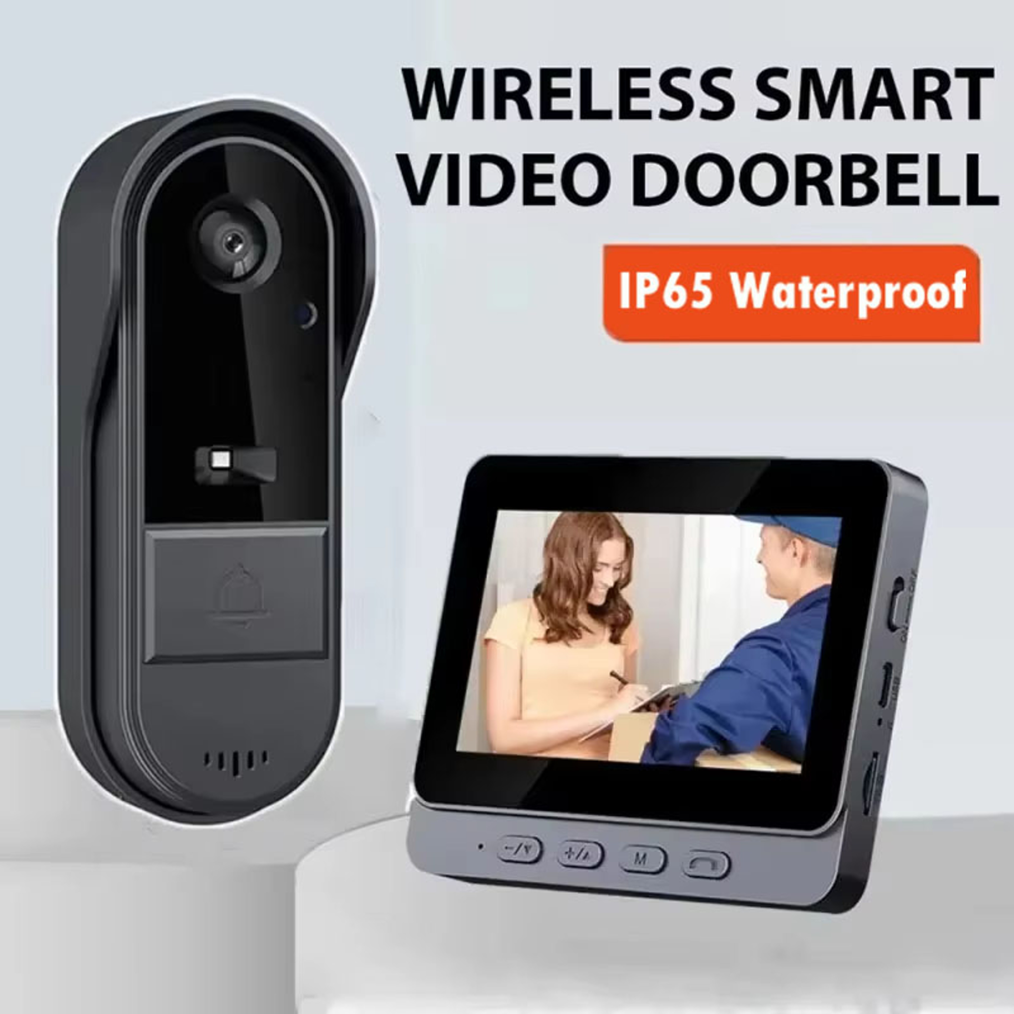 Wireless Video Doorbell Intercom With Screen HD Night Vision  Waterproof Camera 1