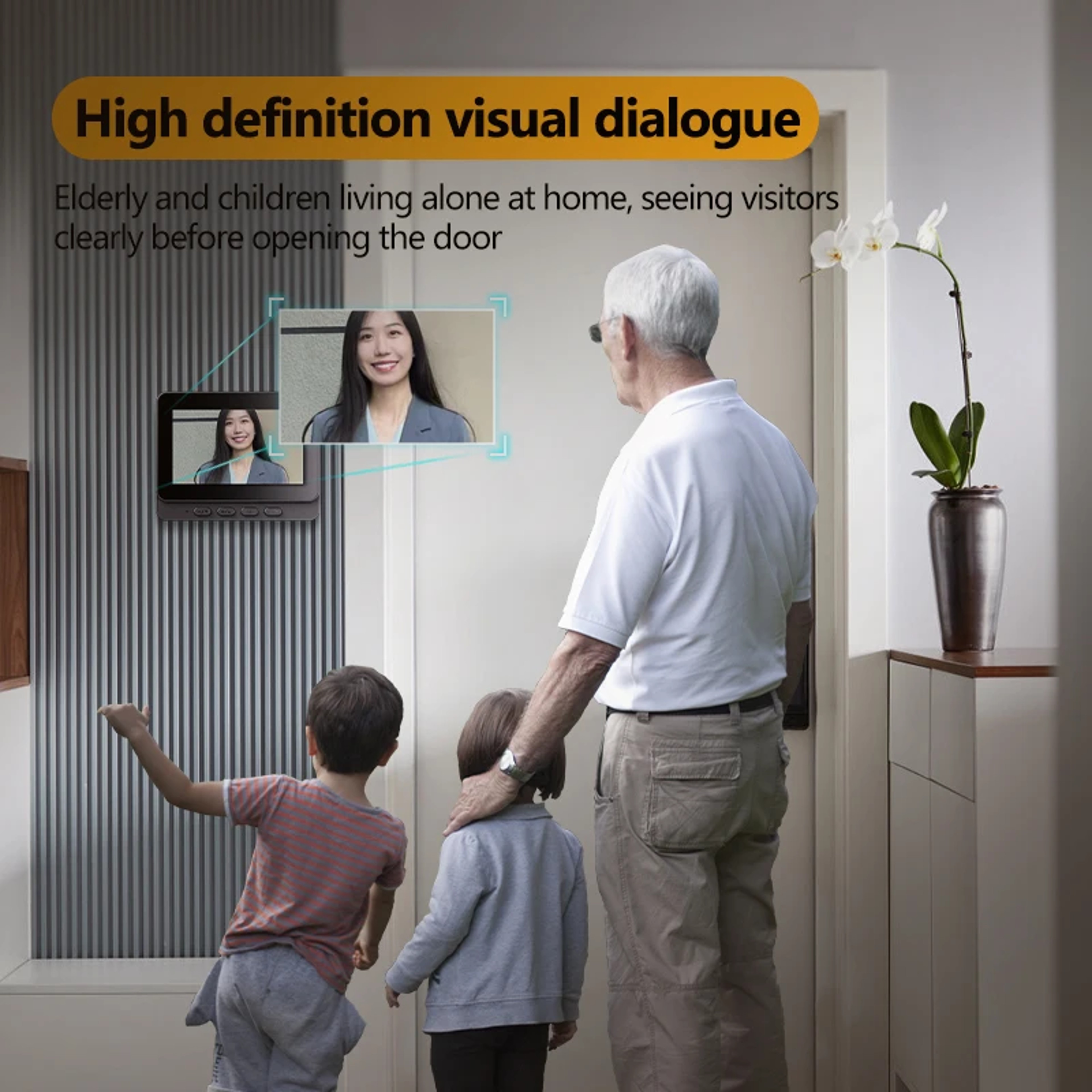 Wireless Video Doorbell Intercom With Screen HD Night Vision  Waterproof Camera 3