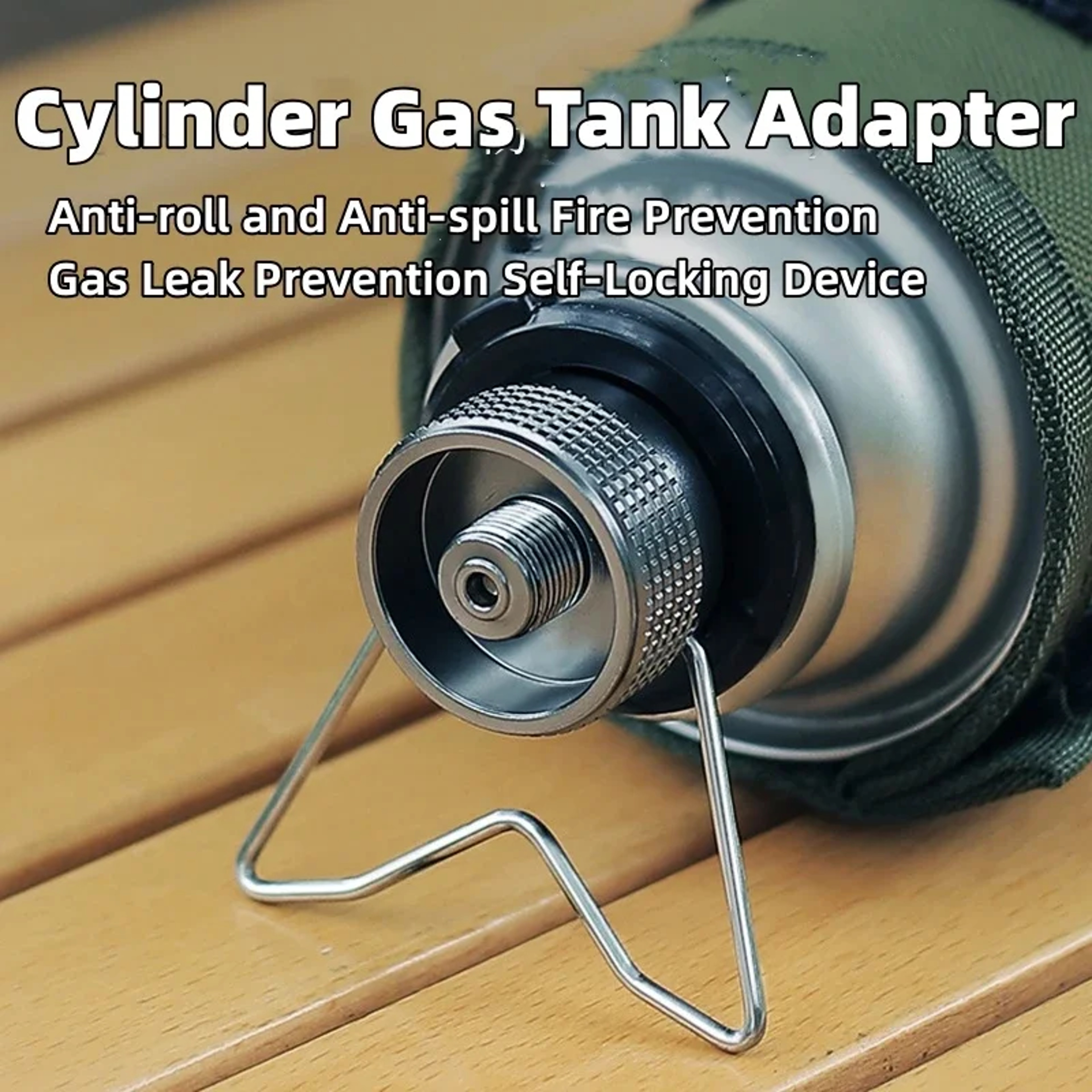 Portable Butane Adapter For Camping Stove Gas Conversion With Bracket 2
