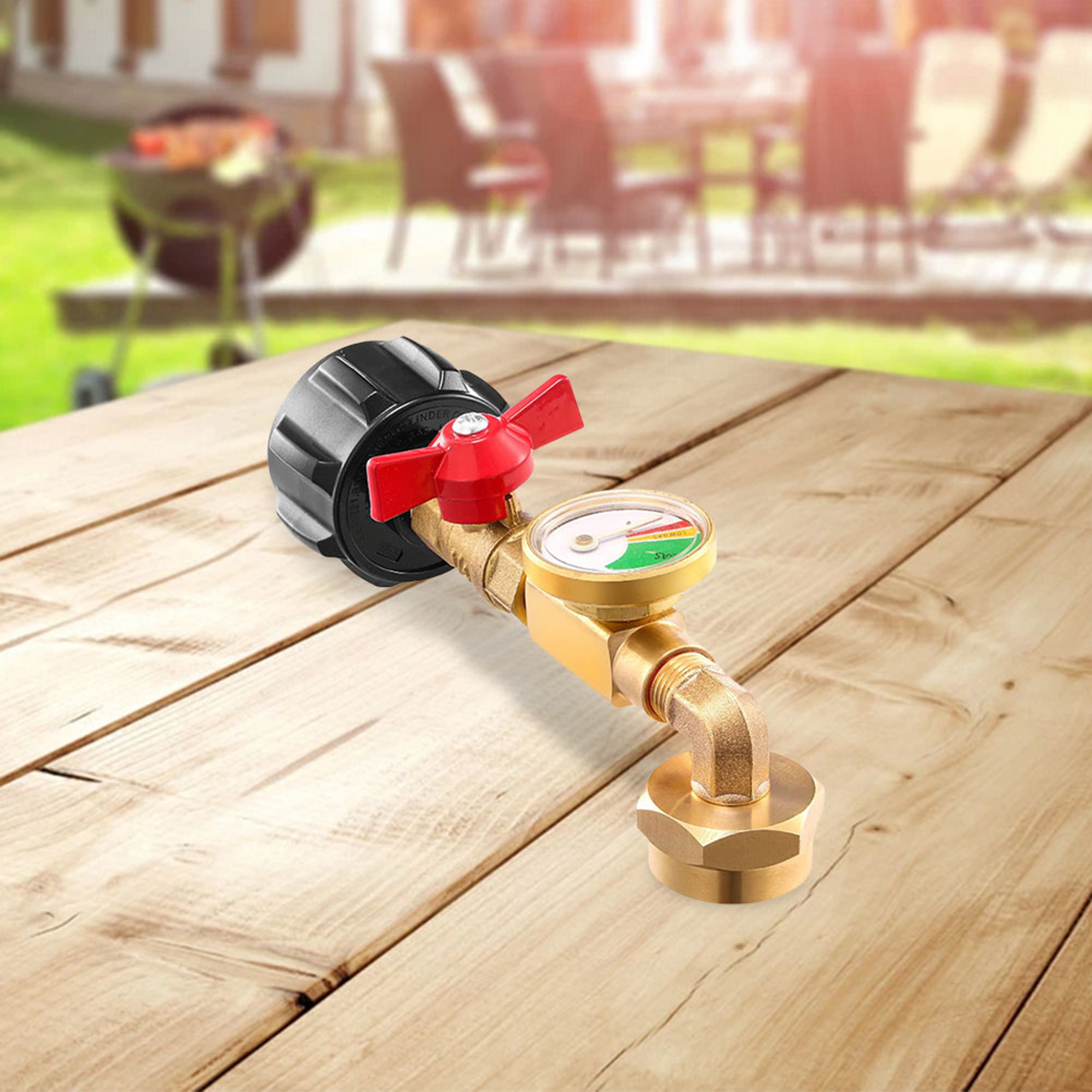 Propane Refill Adapter With Valve  Pressure Gauge For Tanks 1