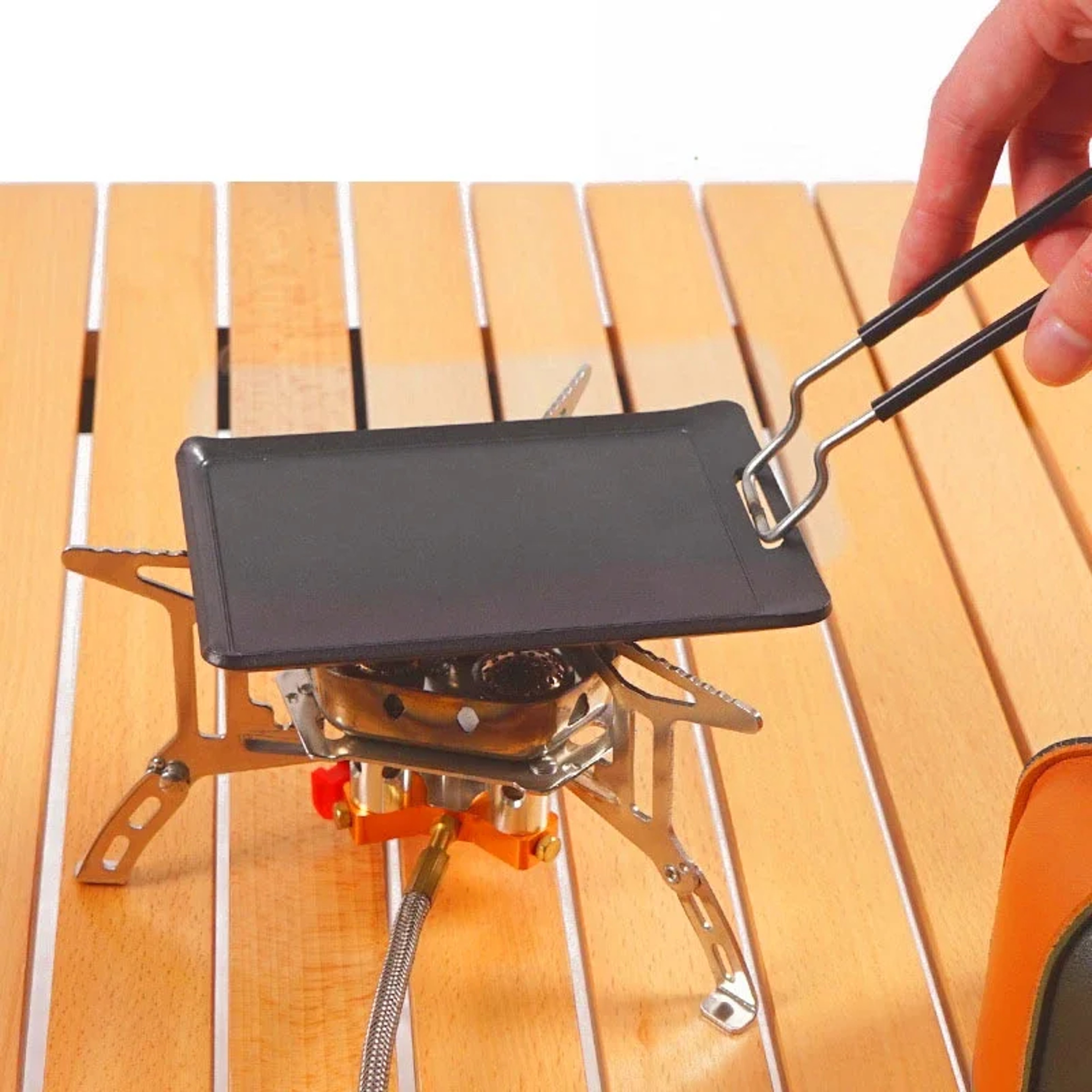 Portable Camping Grill Pan Mini BBQ Frying Pan For Outdoor Cooking  Backpacking 0