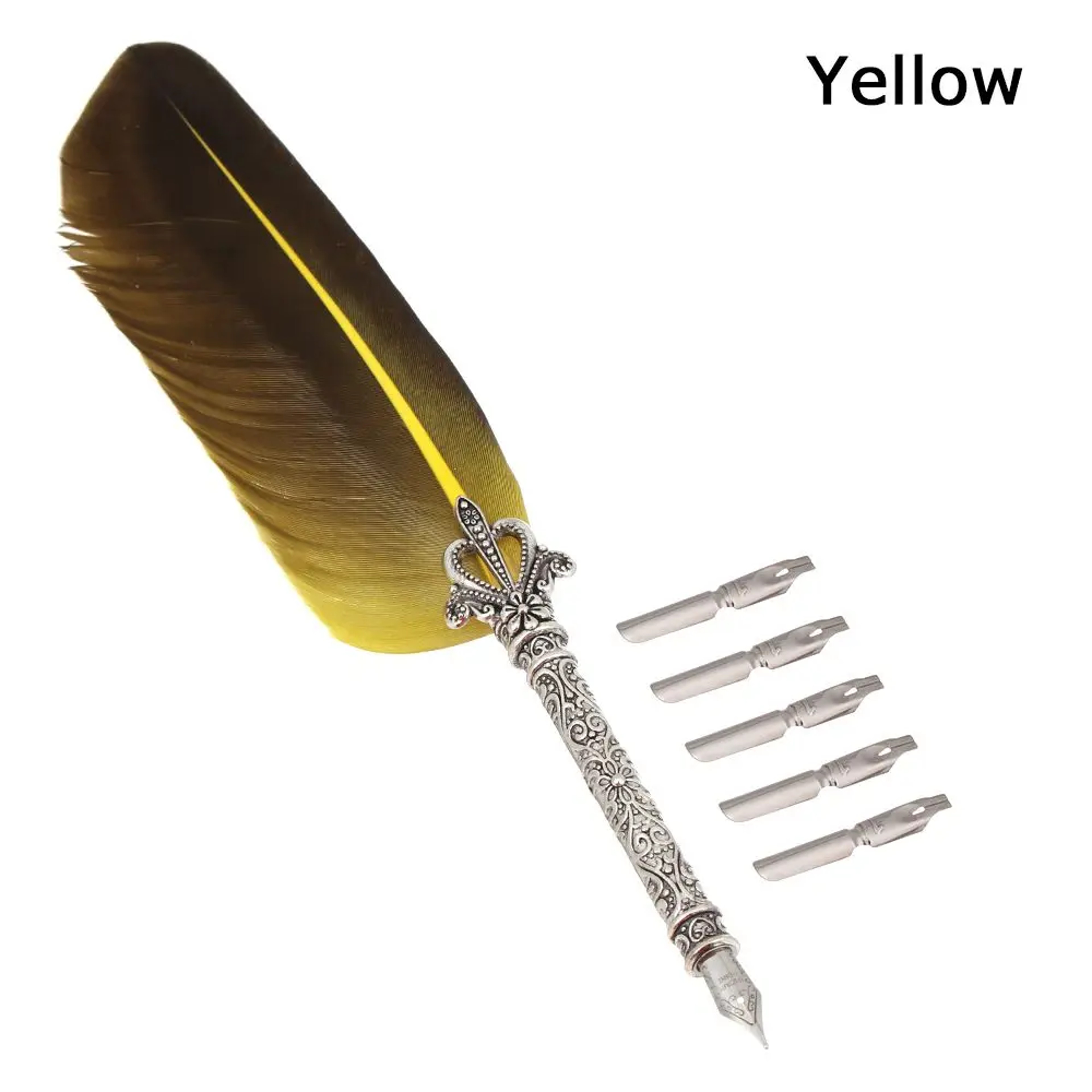 Vintage Feather Dip Pen Set For Calligraphy Writing And Signature Art 6
