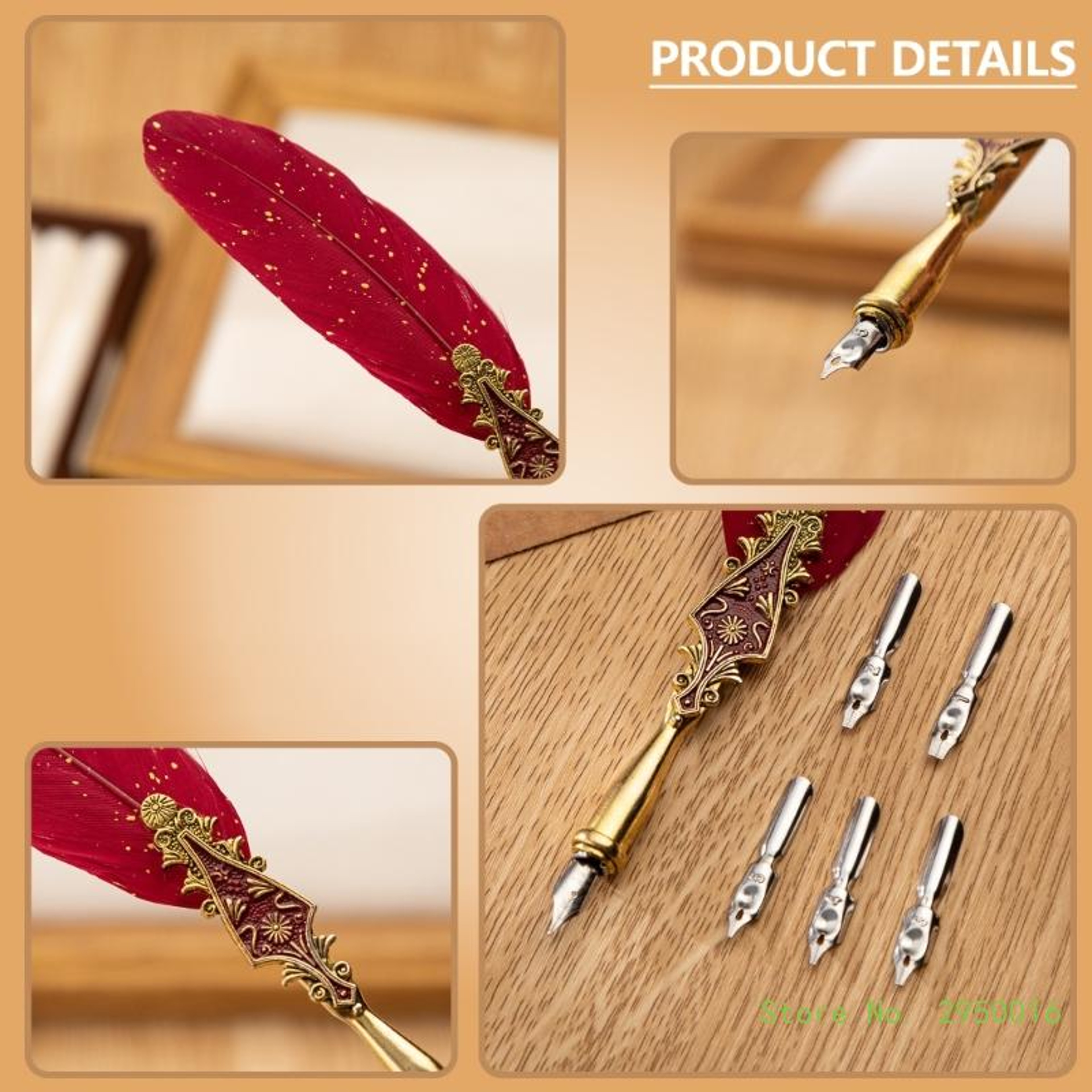 Vintage Feather Calligraphy Pen Set With Nibs For Elegant Writing And Art 5