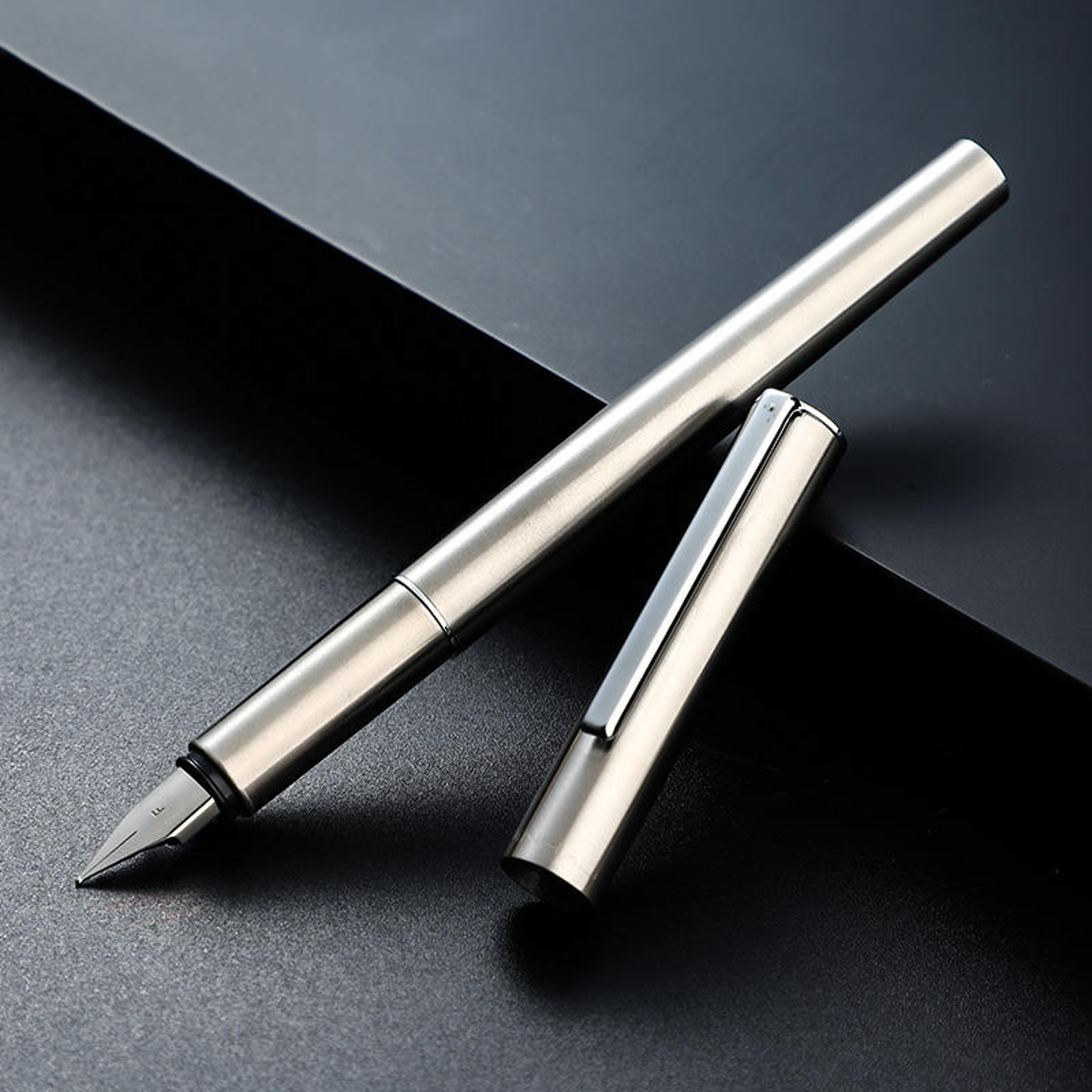 Extra Fine Nib Fountain Pen Stainless Steel Black Luxury Writing Pen For Office And Calligraphy 6