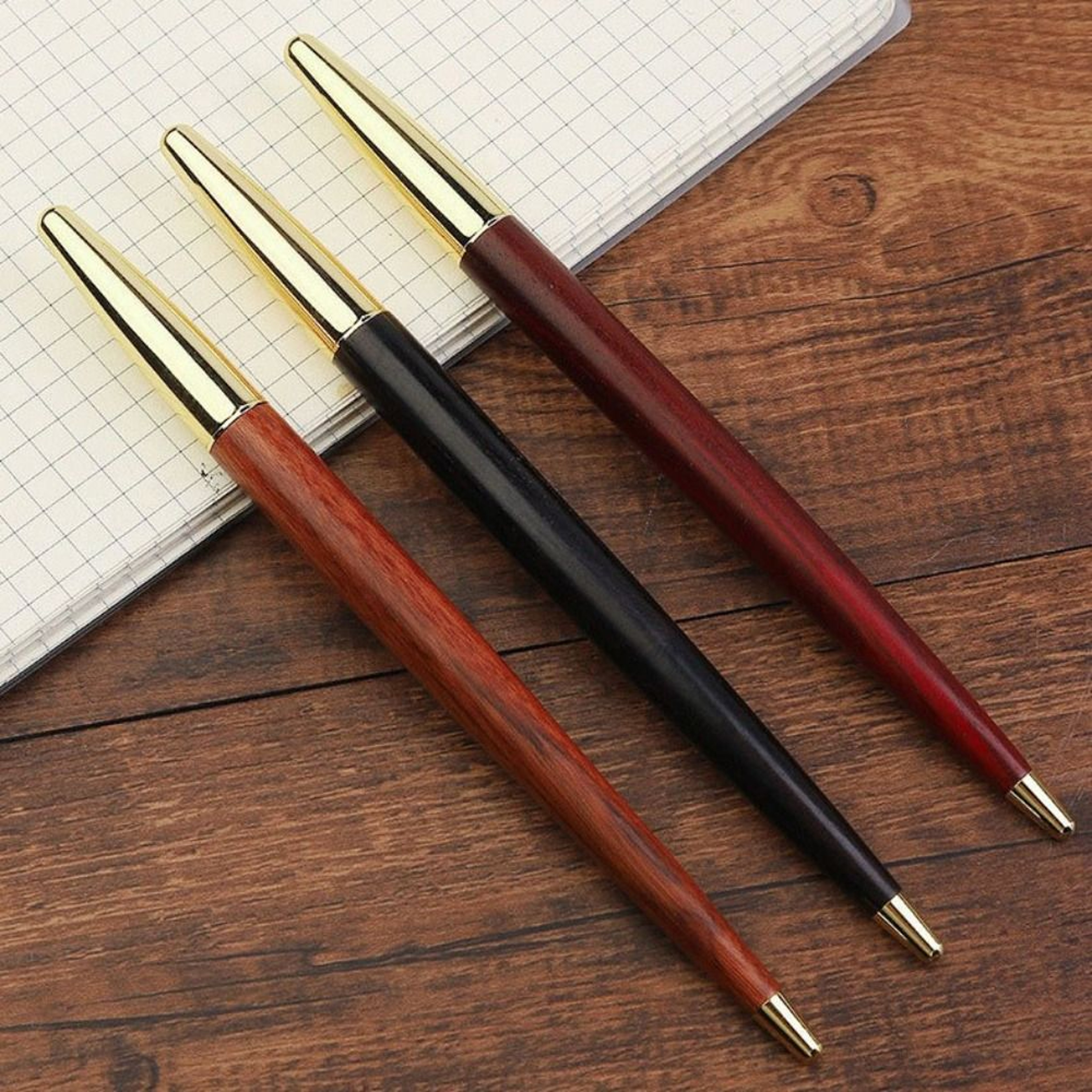 Luxury Wood Fountain Pen Smooth Ink Business Signature Writing Pen 7