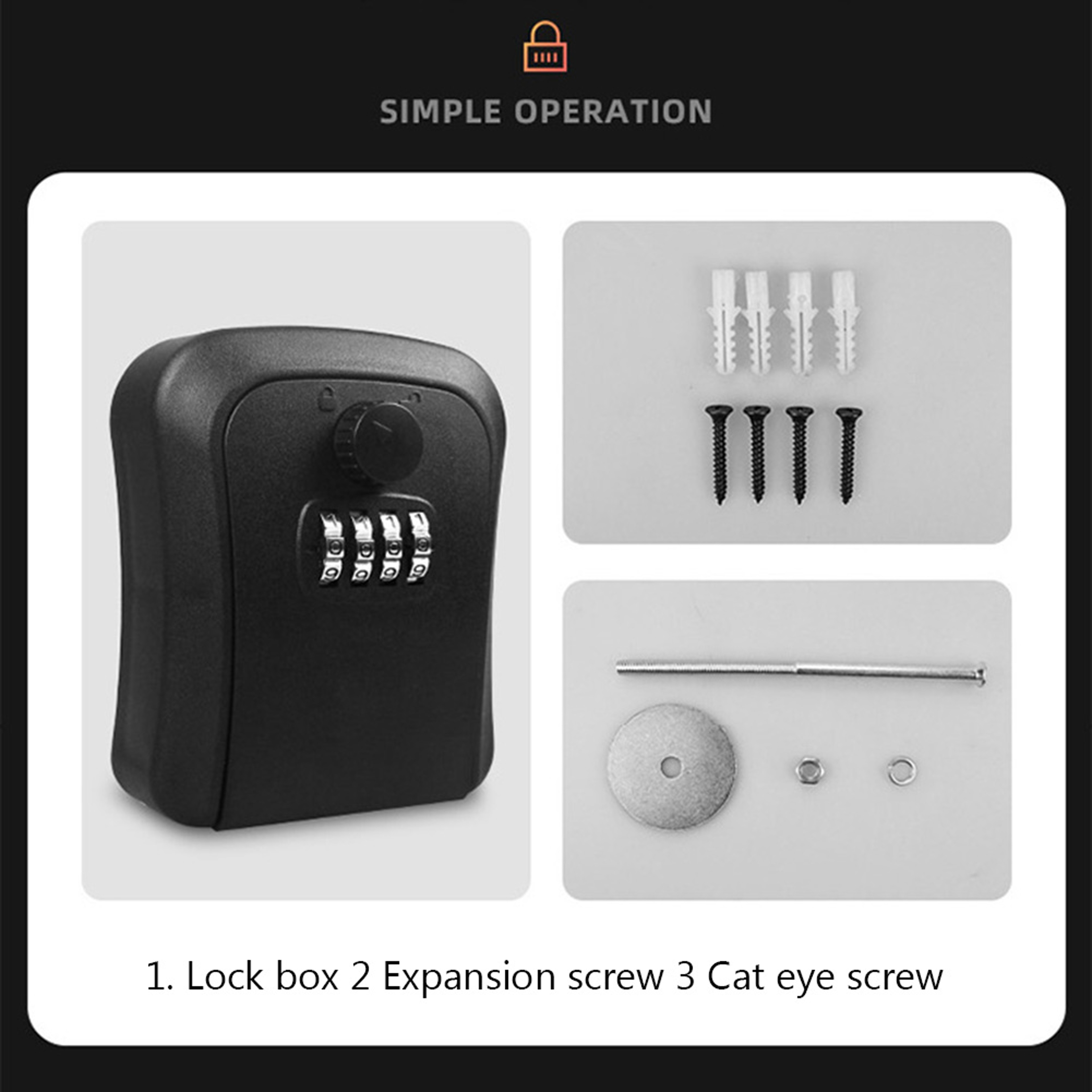 Wall Mounted Key Lock Box With Digit Code Weatherproof Key Safe Box For Home  Rentals 3