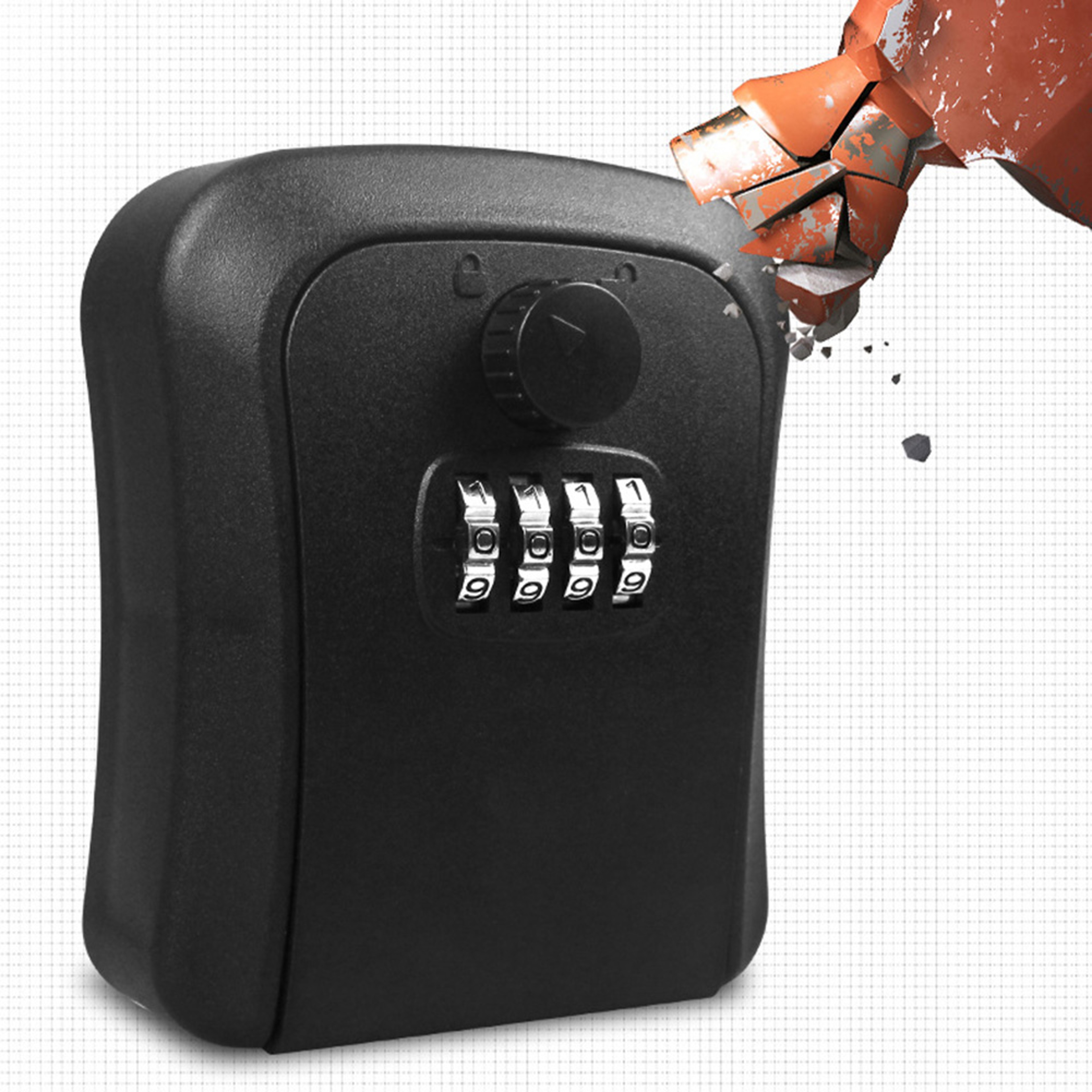 Premium Outdoor Key Lock Box Waterproof Wall Mount Key Hider With Resettable Combination 1