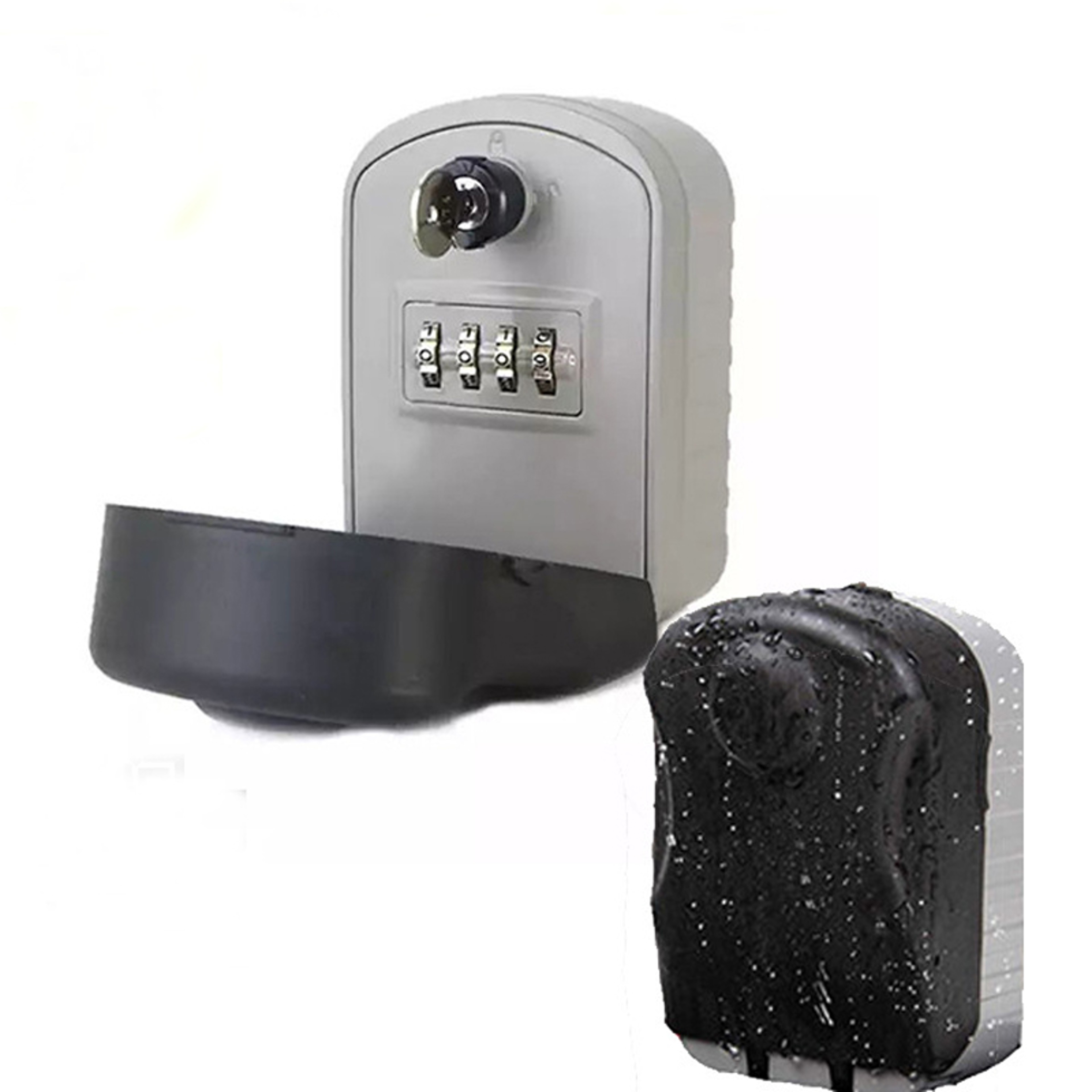 Premium Outdoor Wall Mounted Key Safe Lock Box with Resettable Combination – view 1