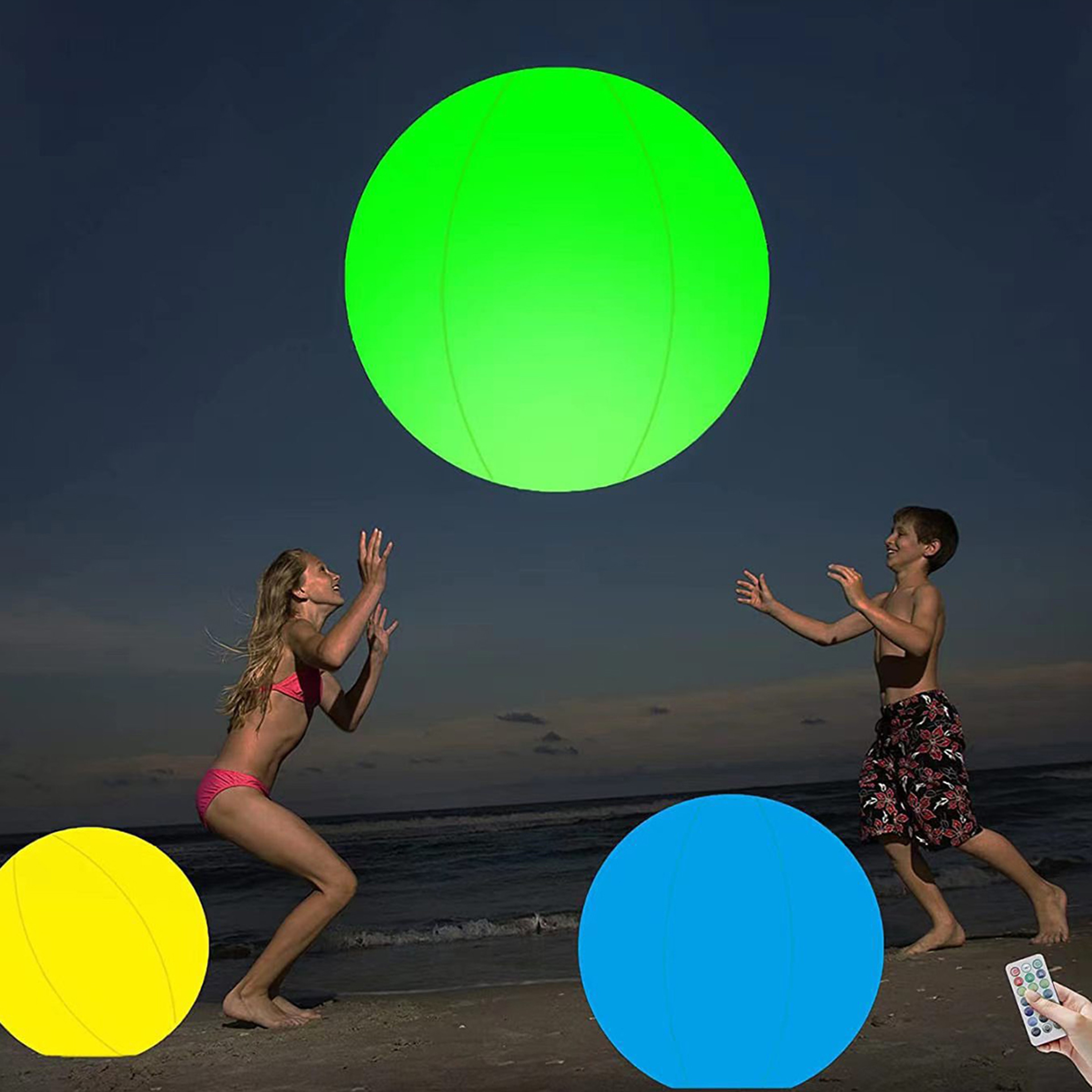 Color LED Glow Ball Inflatable Light With Remote Control For Pool Beach And Outdoor Decor 2