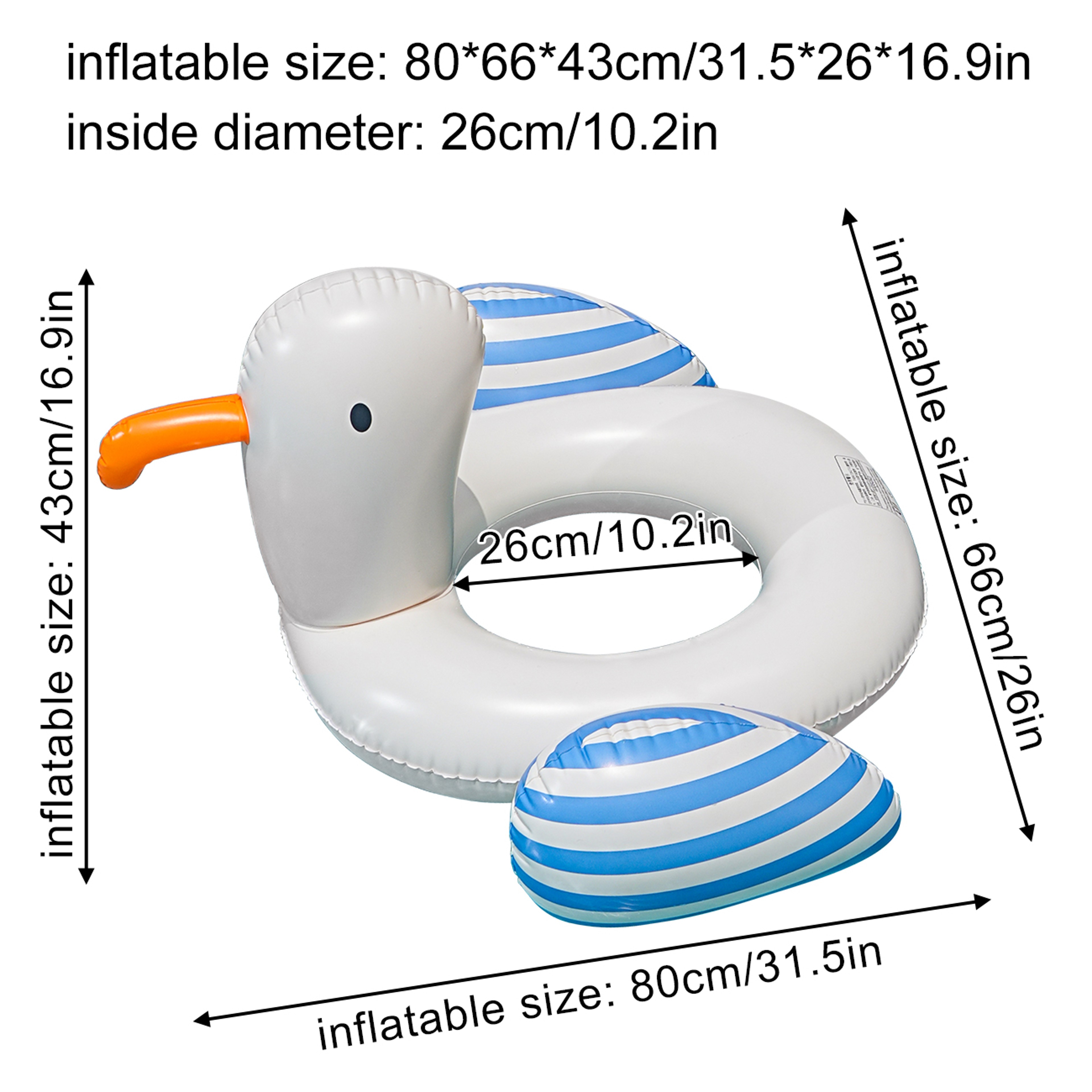 Seagull Inflatable Arm Float Ring For Teens Durable PVC Swimming Arm Bands 2
