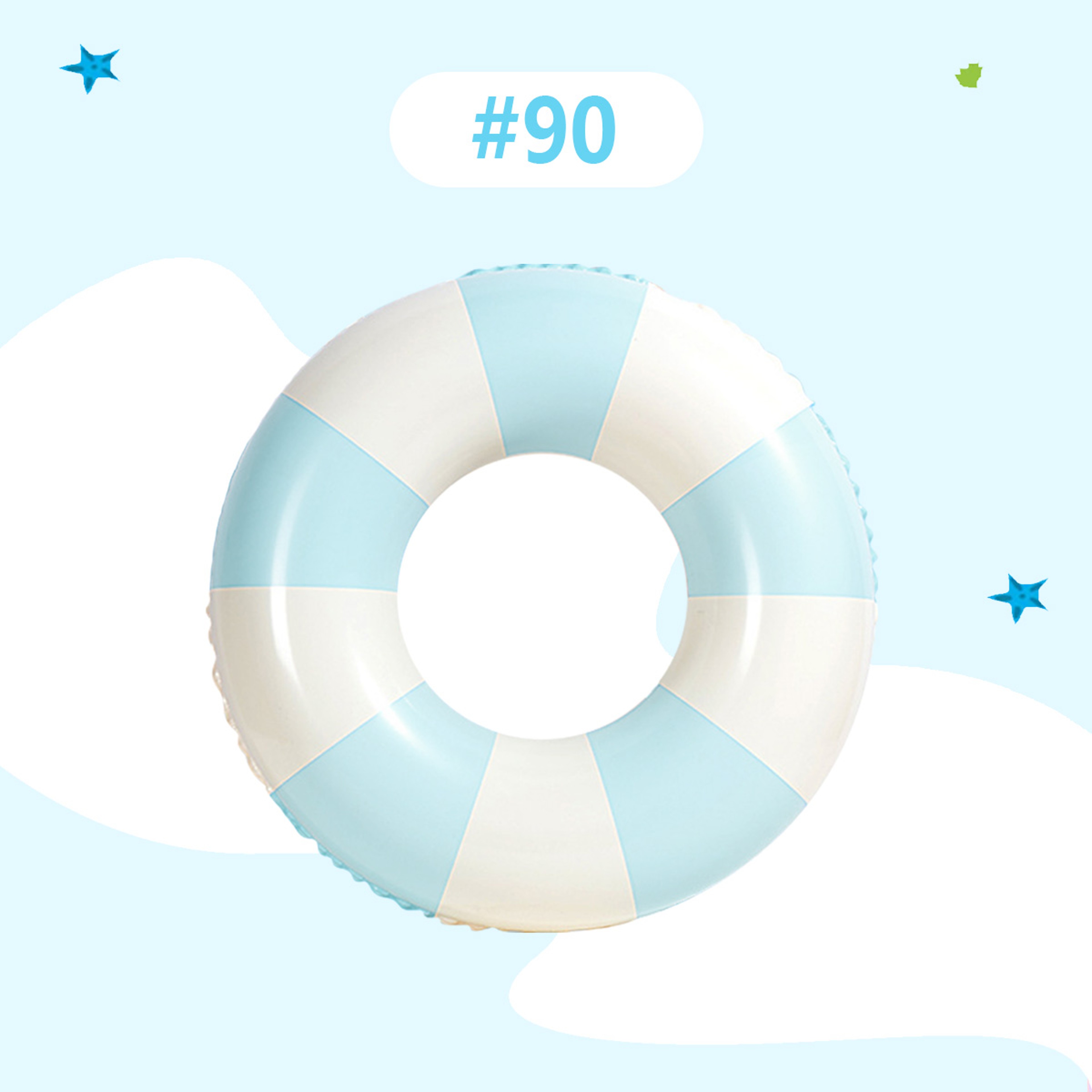 Retro Striped Inflatable Swim Ring Thick PVC Pool Float For Kids  Adults 4