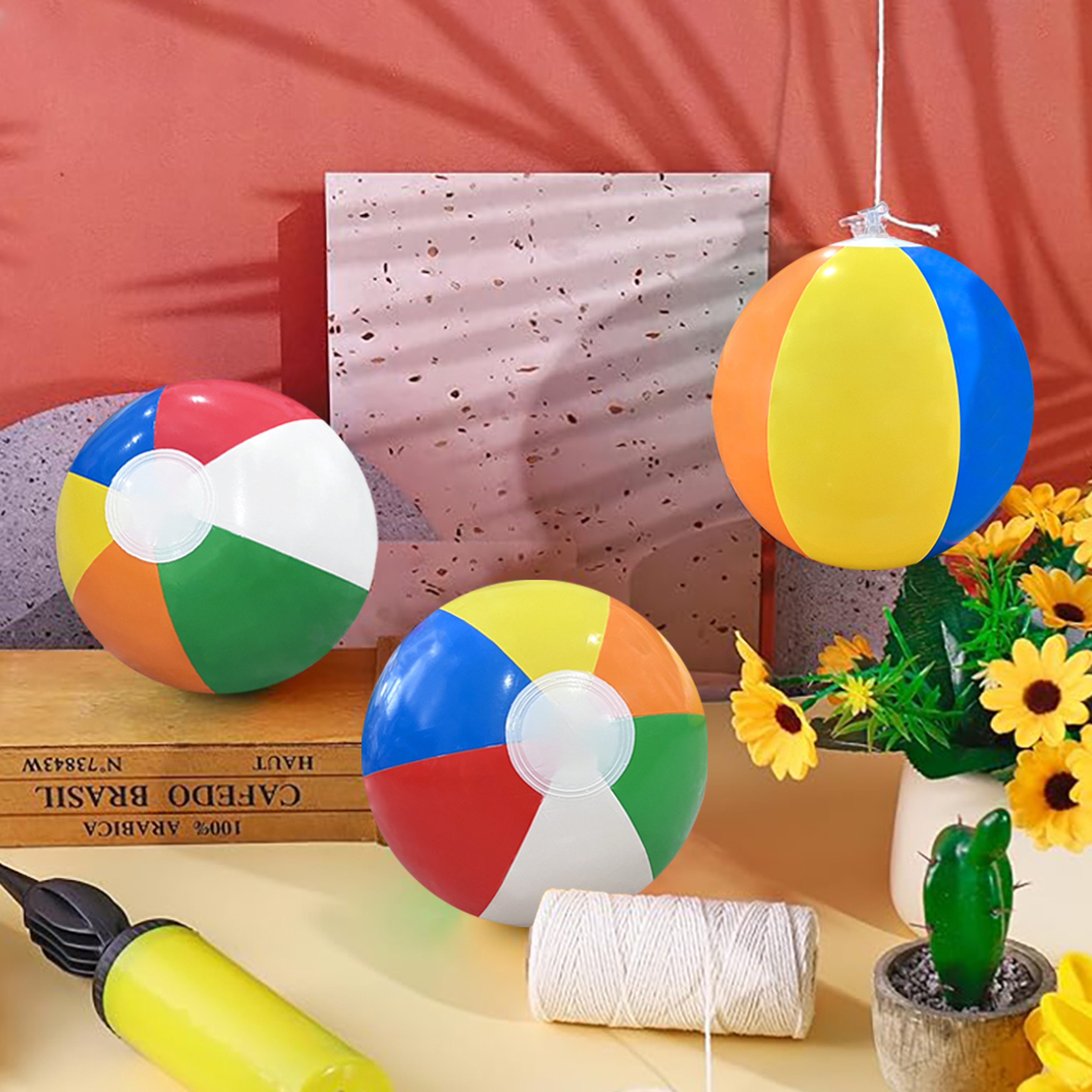 Rainbow Inflatable Beach Ball For Pool Fun Kids Summer Beach Party Toy 0