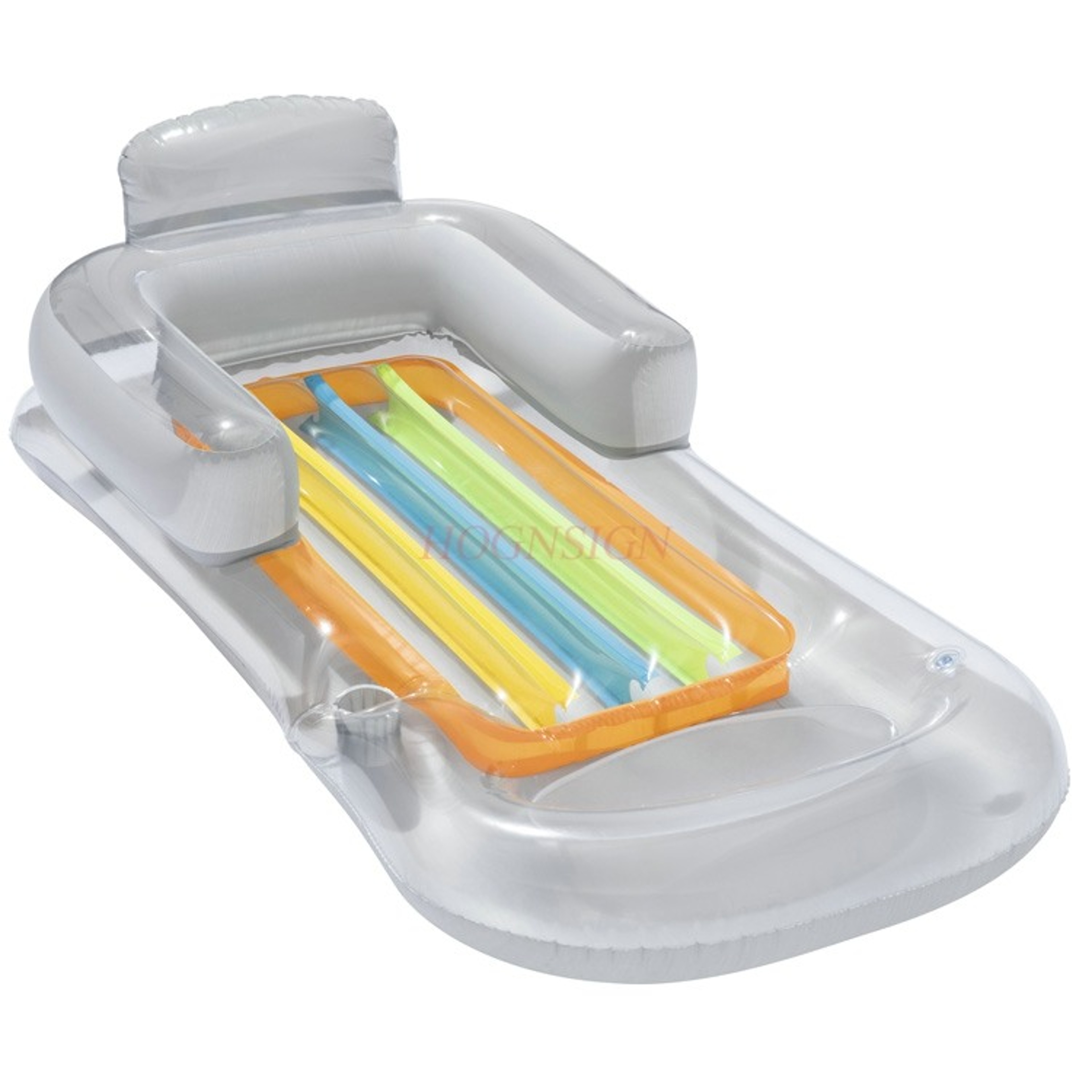Inflatable Pool Float Recliner With Backrest Floating Lounge Chair For Beach  Pool 3