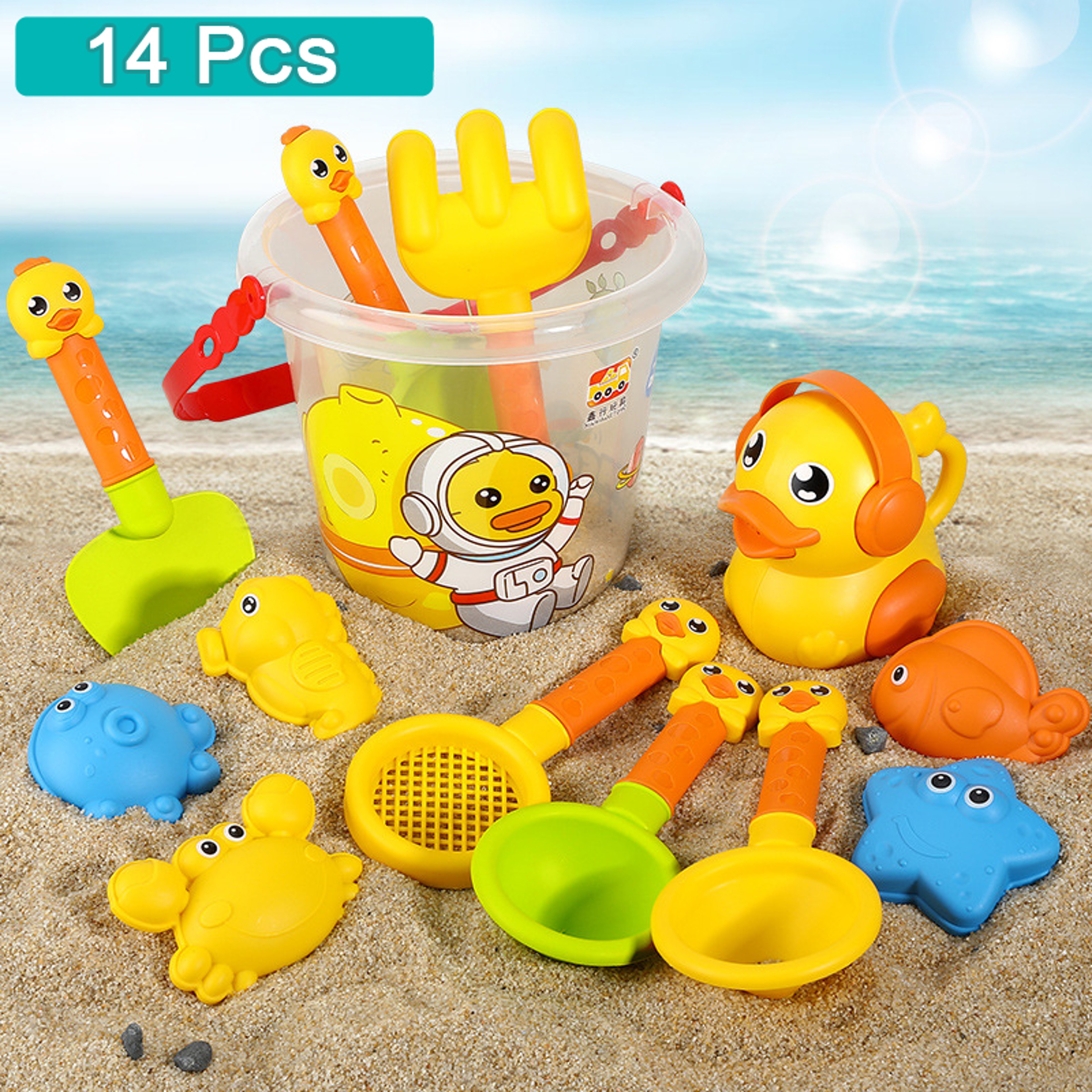 Kids Beach Sand Toy Set With Bucket And Shovel For Toddlers Summer Water Play 2
