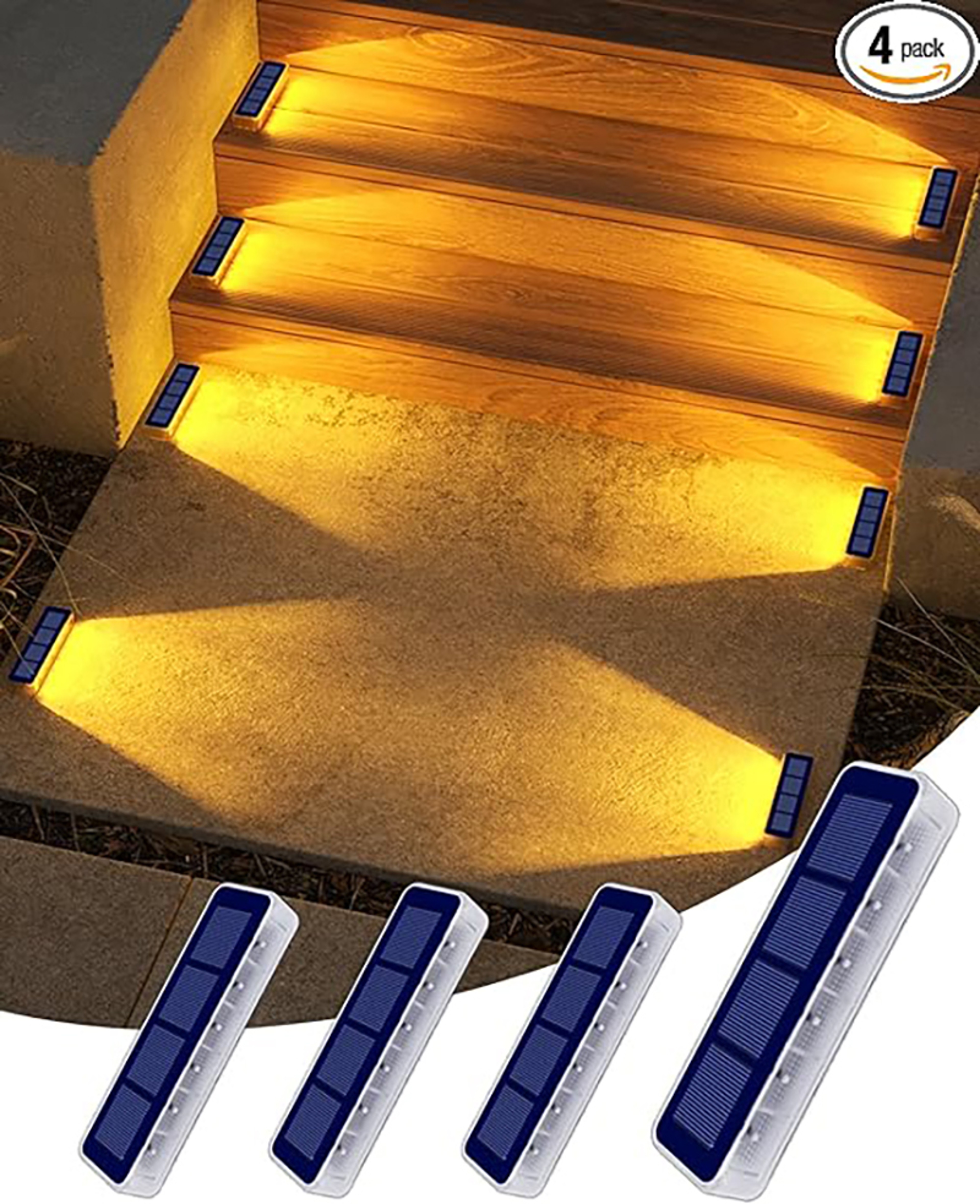 Solar Step Lights IP68 Waterproof LED Stair Lights For Garden Deck Pathway Outdoor Landscape Lighti 7