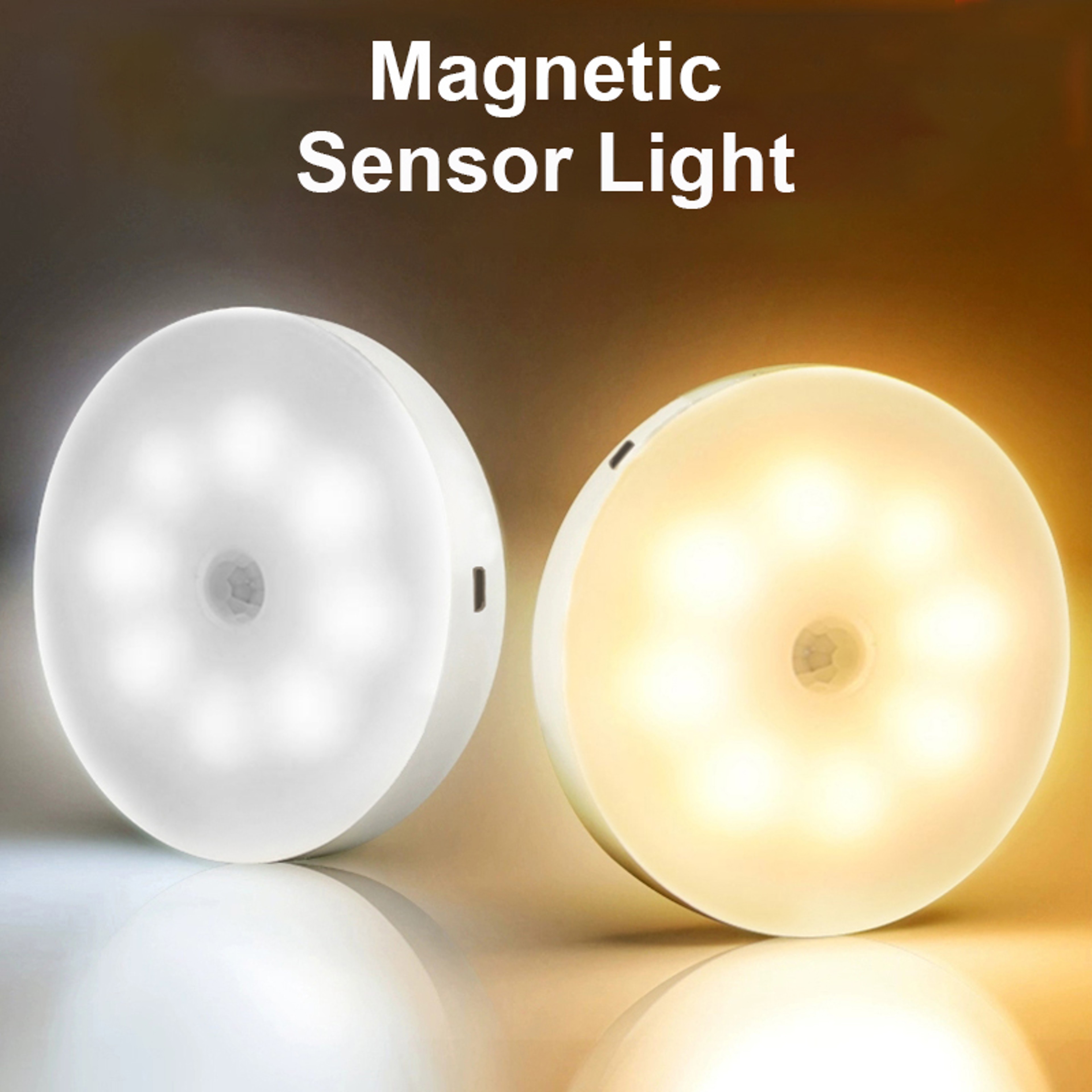 Motion Sensor Night Light USB Rechargeable 8 LED Wireless Cabinet And Bedside Lamp 1
