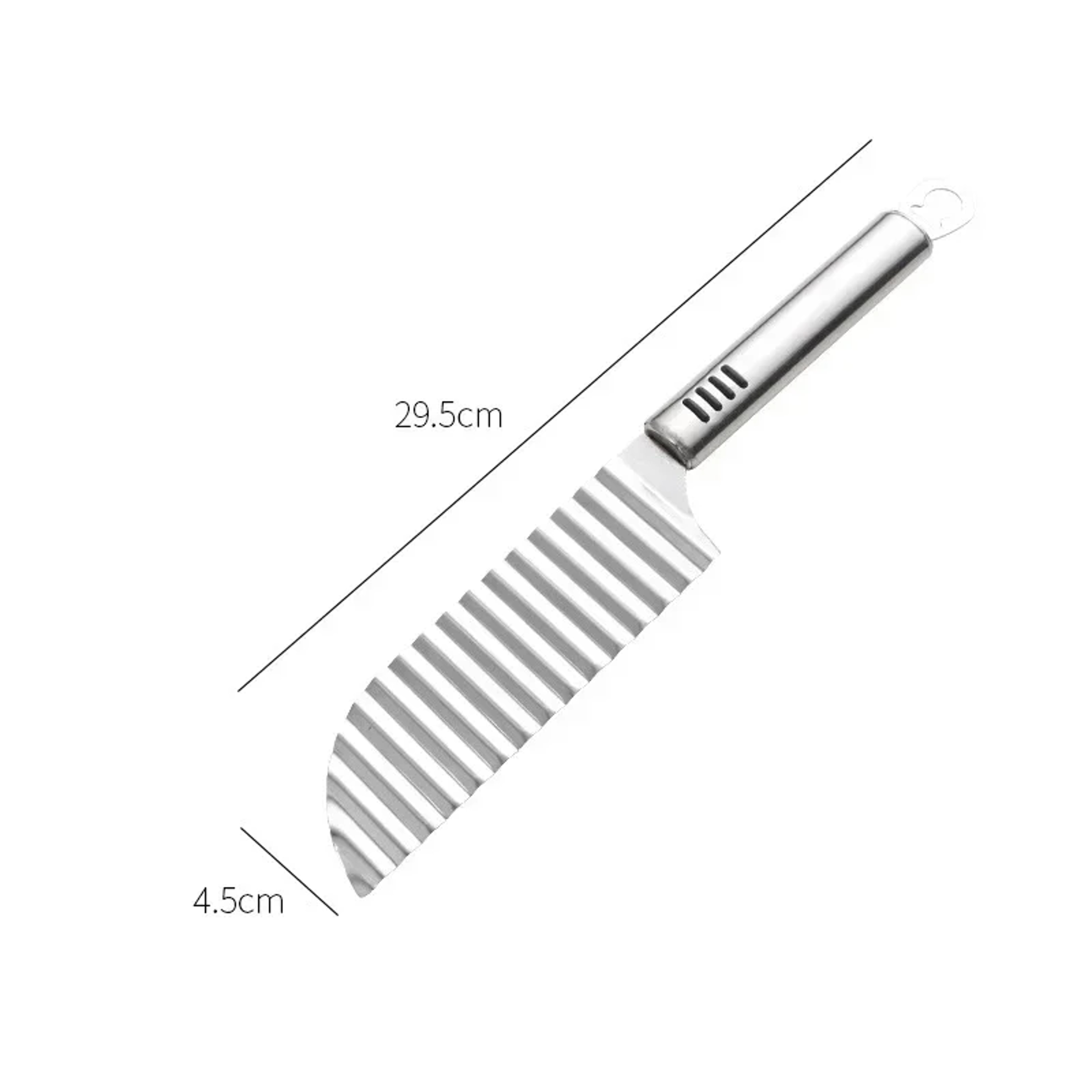 Premium Crinkle Cutter Stainless Steel French Fry Cutter Wavy Vegetable Slicer Knife 2