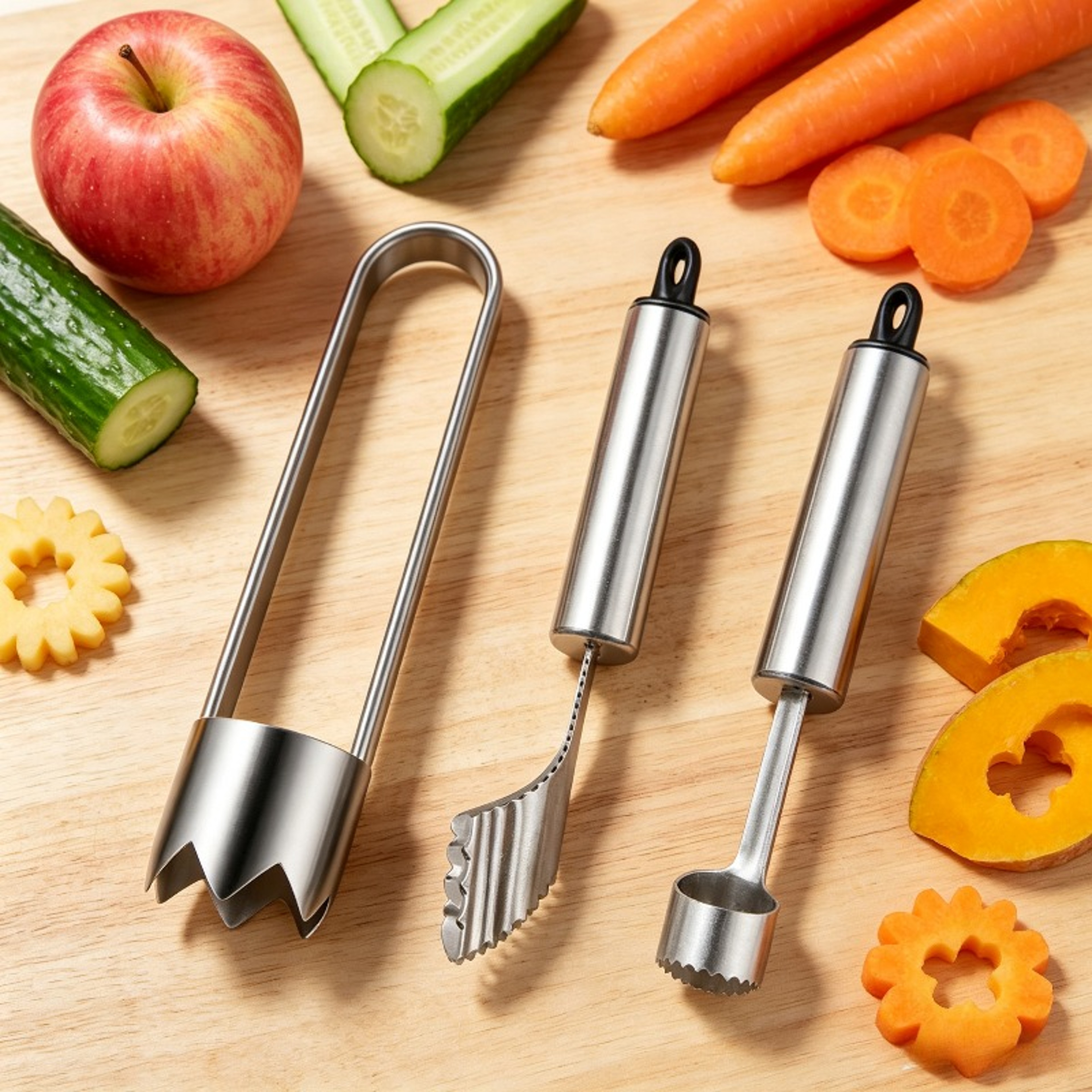 3 Piece Jalapeno Pepper Corer Set Stainless Steel Vegetable Corer Tool For BBQ Kitchen Camping 0