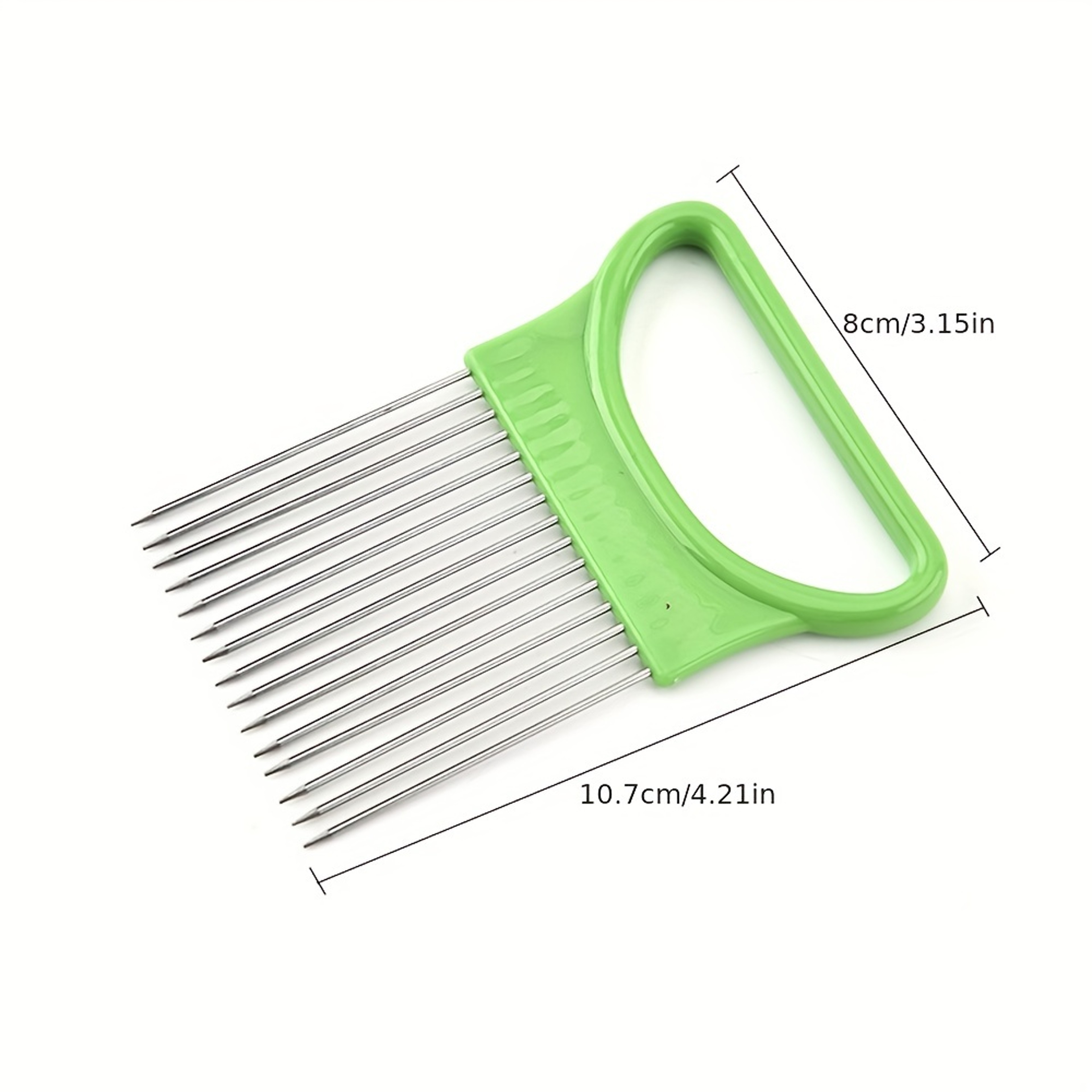 Stainless Steel Onion Holder Fork Vegetable Slicer Tomato Cutting Guide Kitchen Tool 4