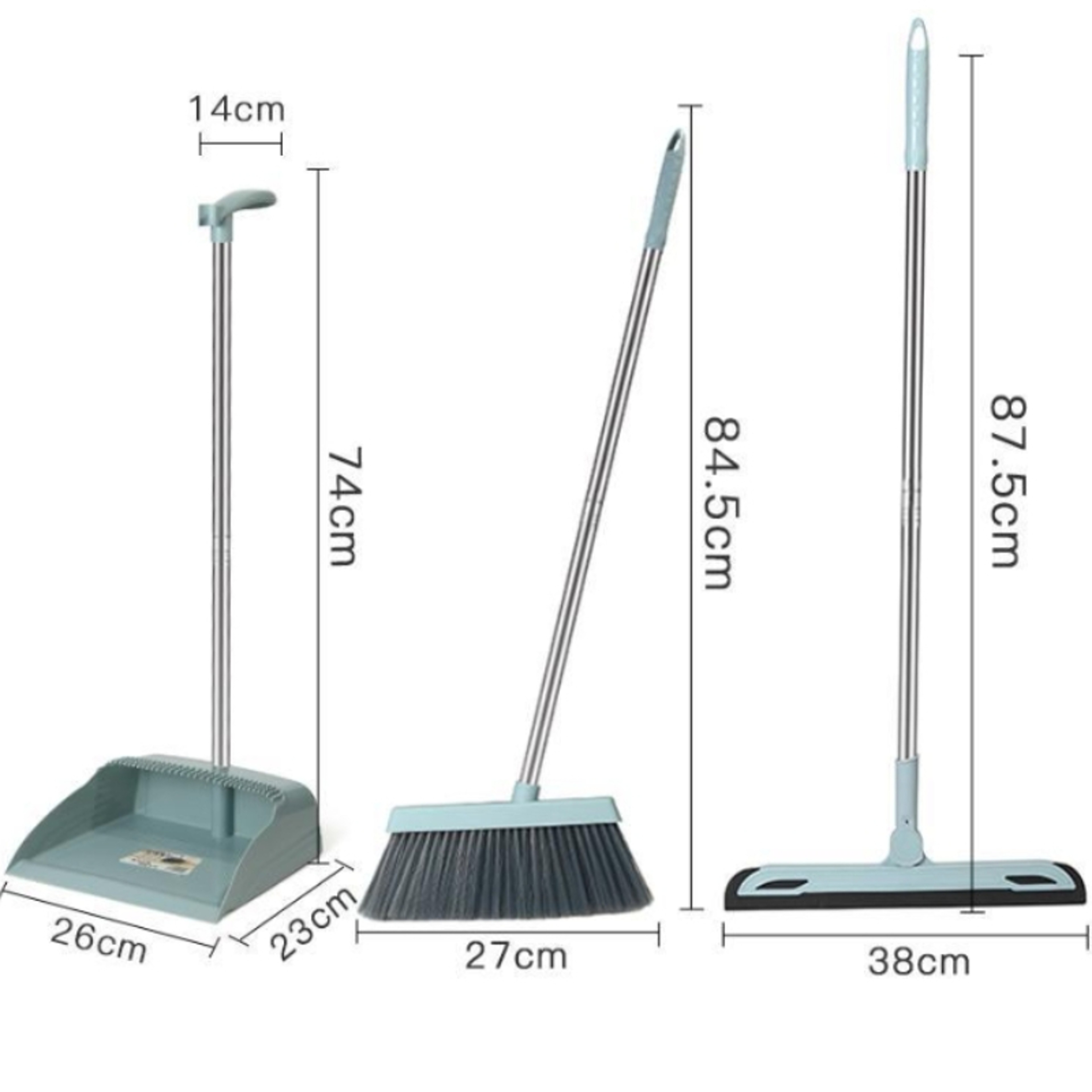 Foldable Broom and Dustpan Set with Self Cleaning Teeth Long Handle Floor Cleaning Kit – view 6