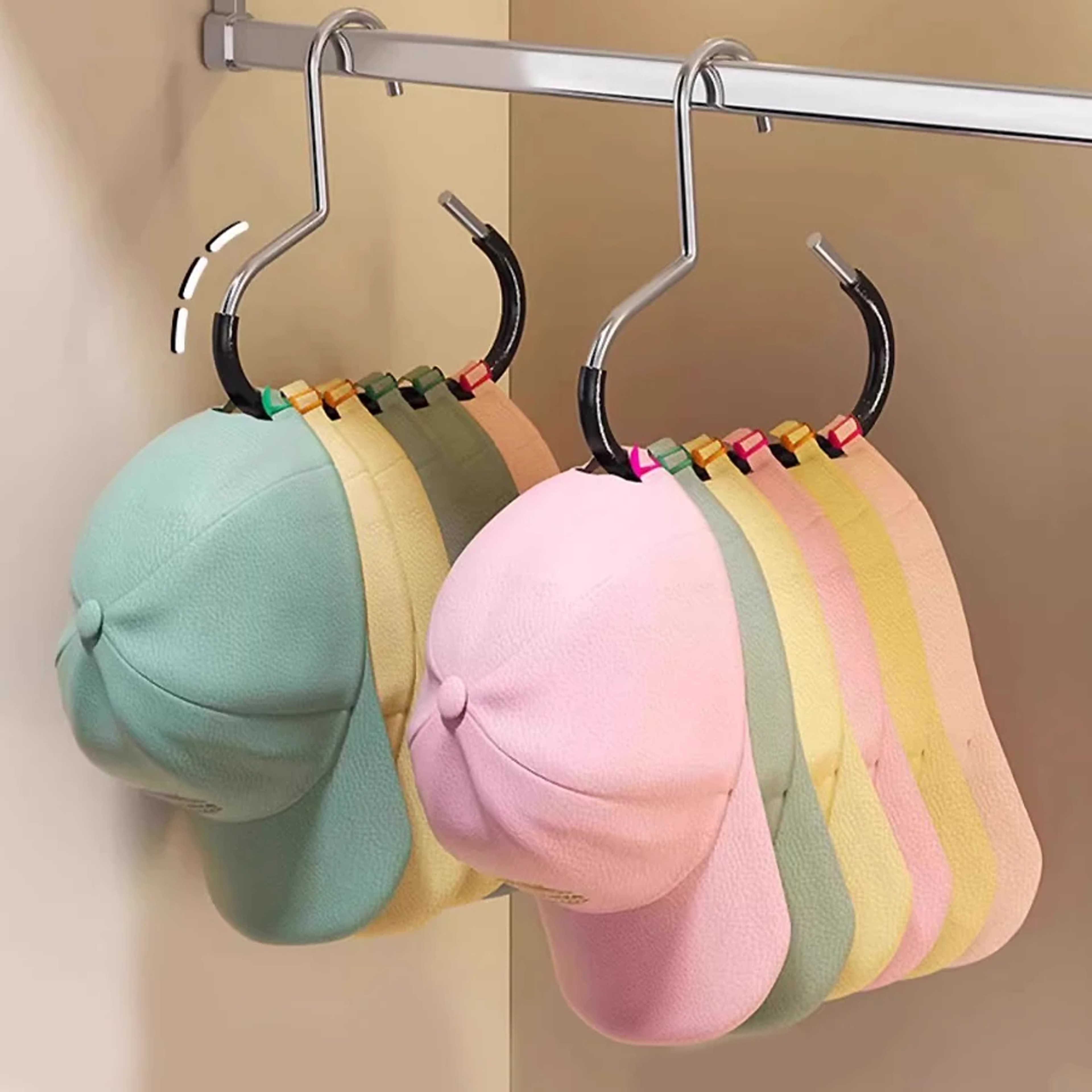 Heavy Duty Hat Organizer Closet Cap Hanger Multi Purpose Hook Rack For Hats Scarves Bags 0