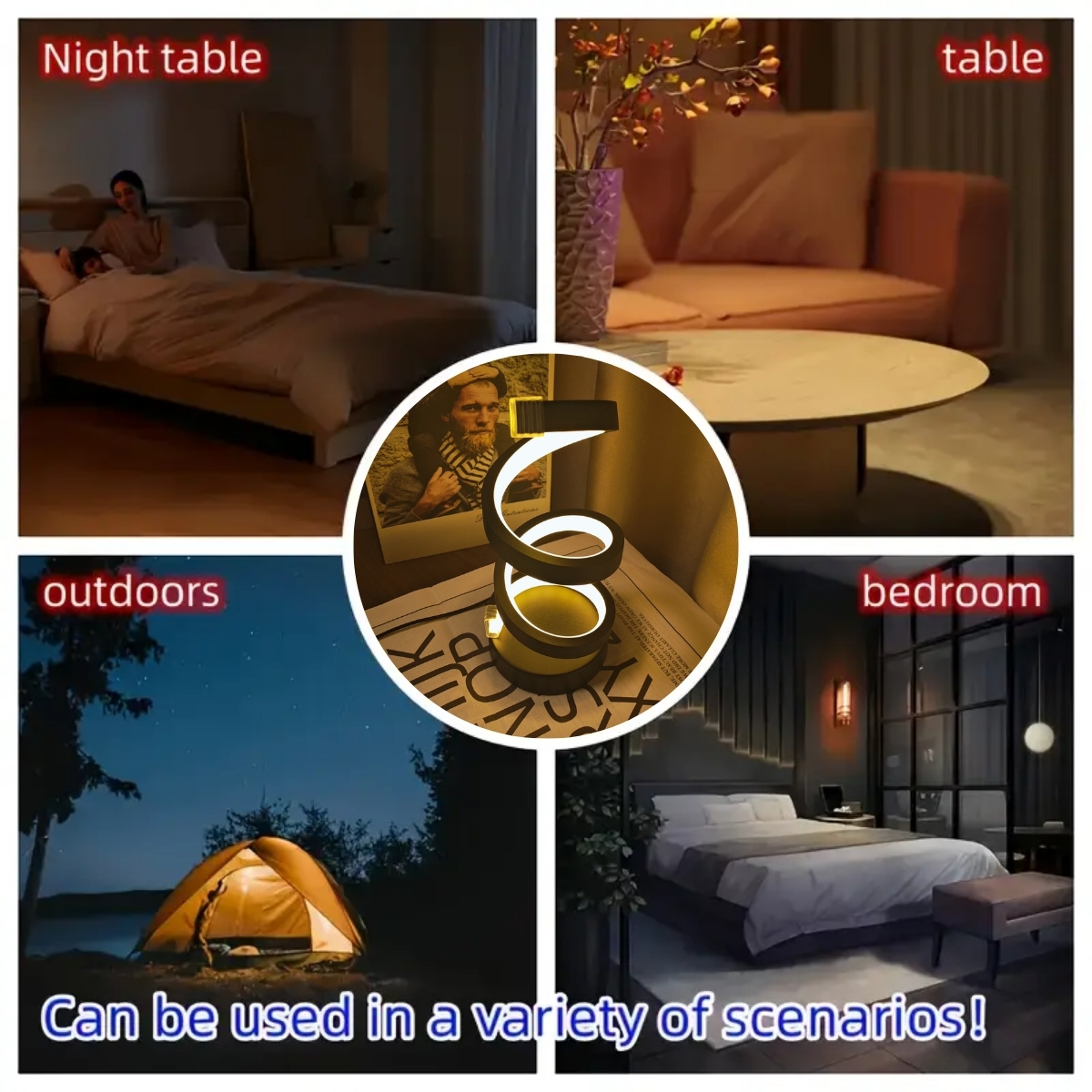 Modern Spiral Table Lamp LED Artistic Bedside Lamp For Living Room Bedroom Home Decor 5