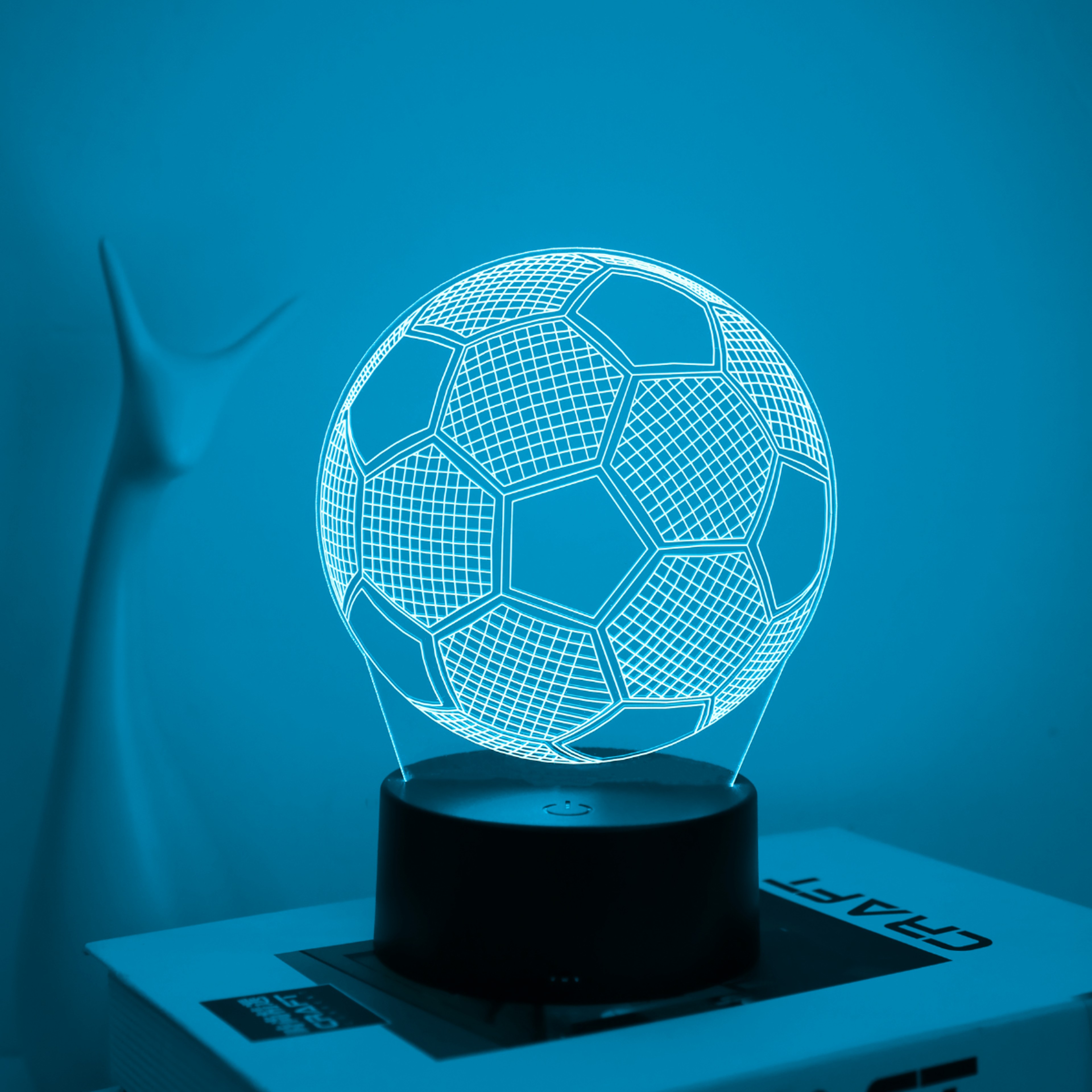 Modern Football Night Light 3D LED Lamp USB Powered Bedroom Decor 0