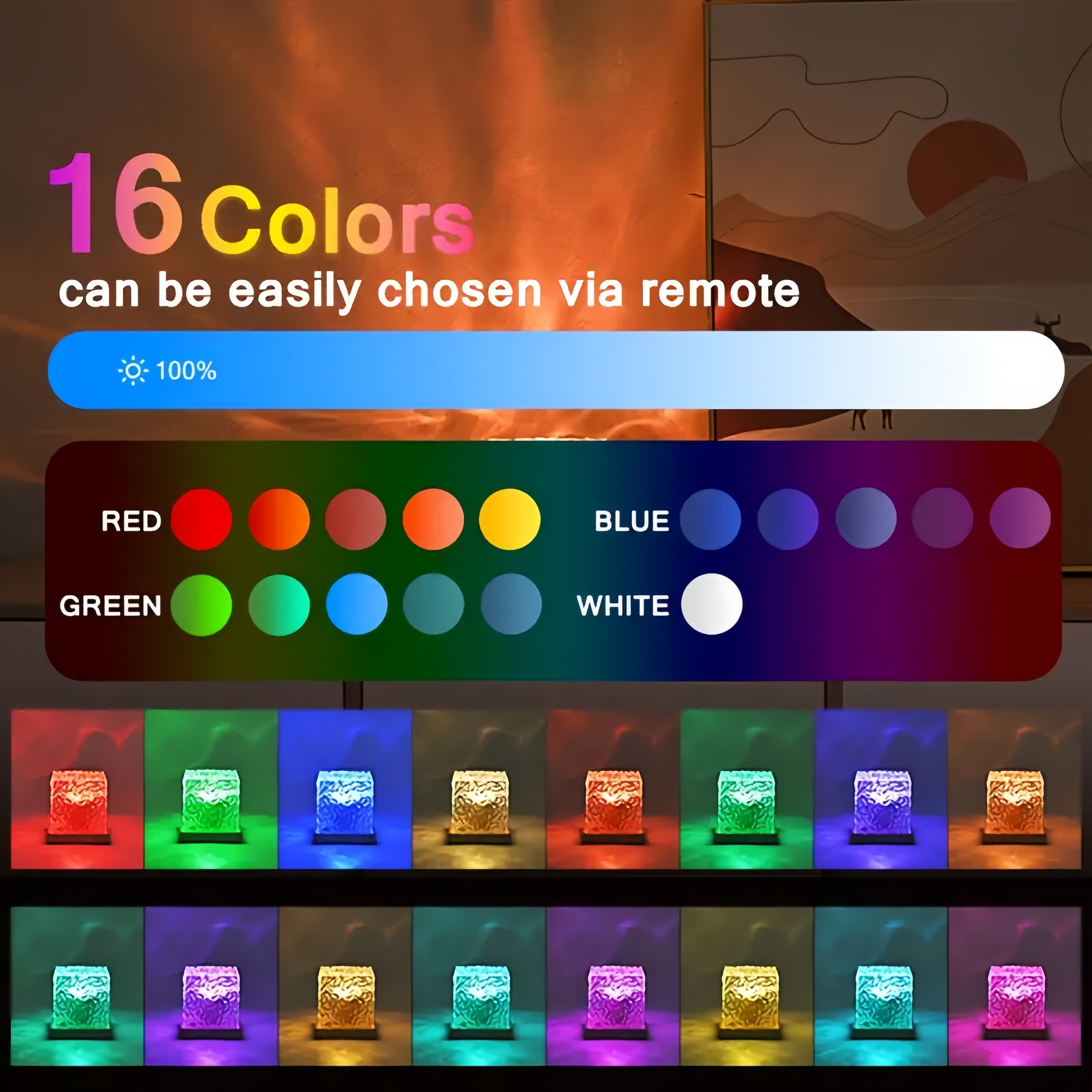 16 Color Ocean Wave Projector RGB Aurora Projector Light with Remote USB Ambient Night Lamp – view 4