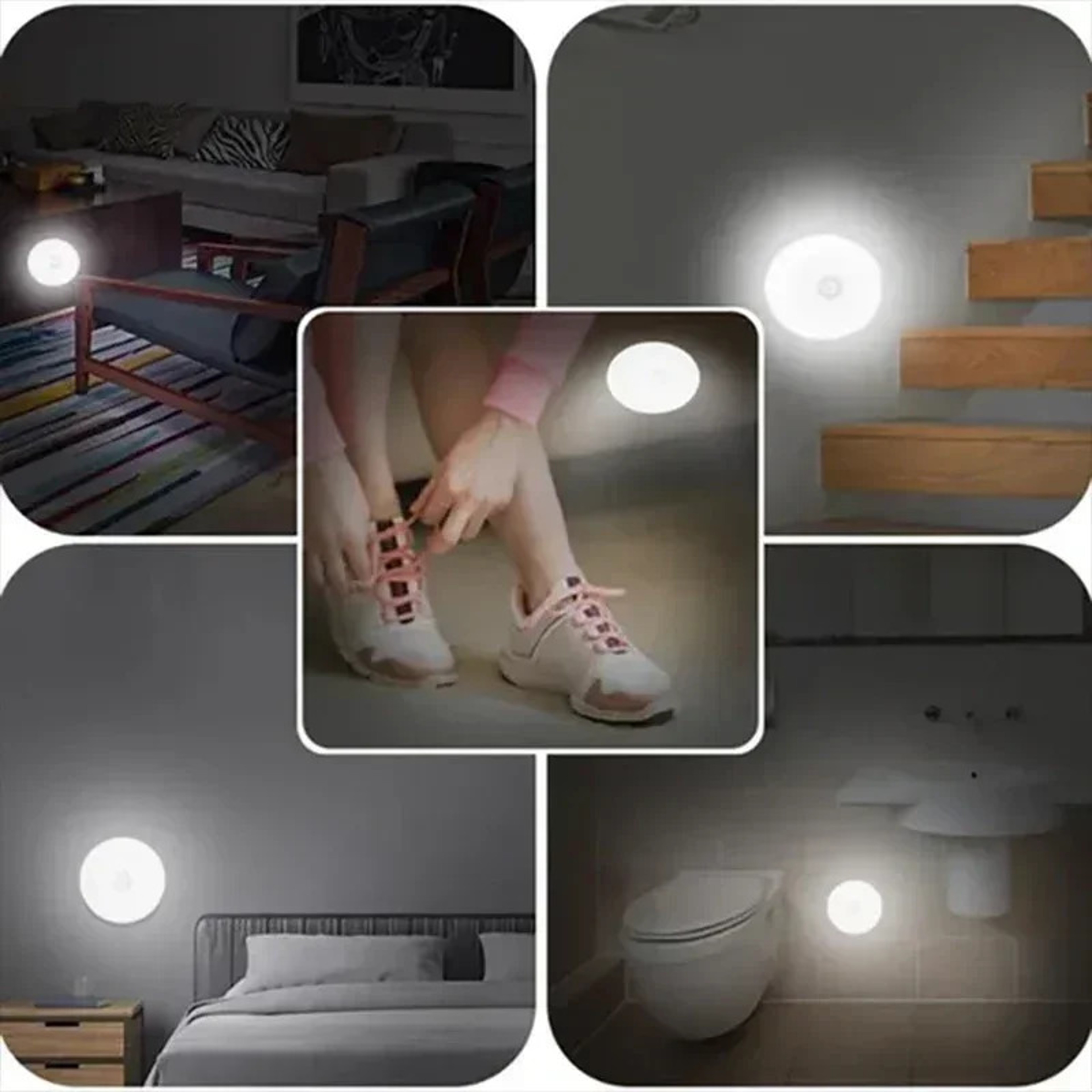 Motion Sensor Night Lights USB Rechargeable Wireless Closet Lights For Cabinets Wardrobes And Stair 2