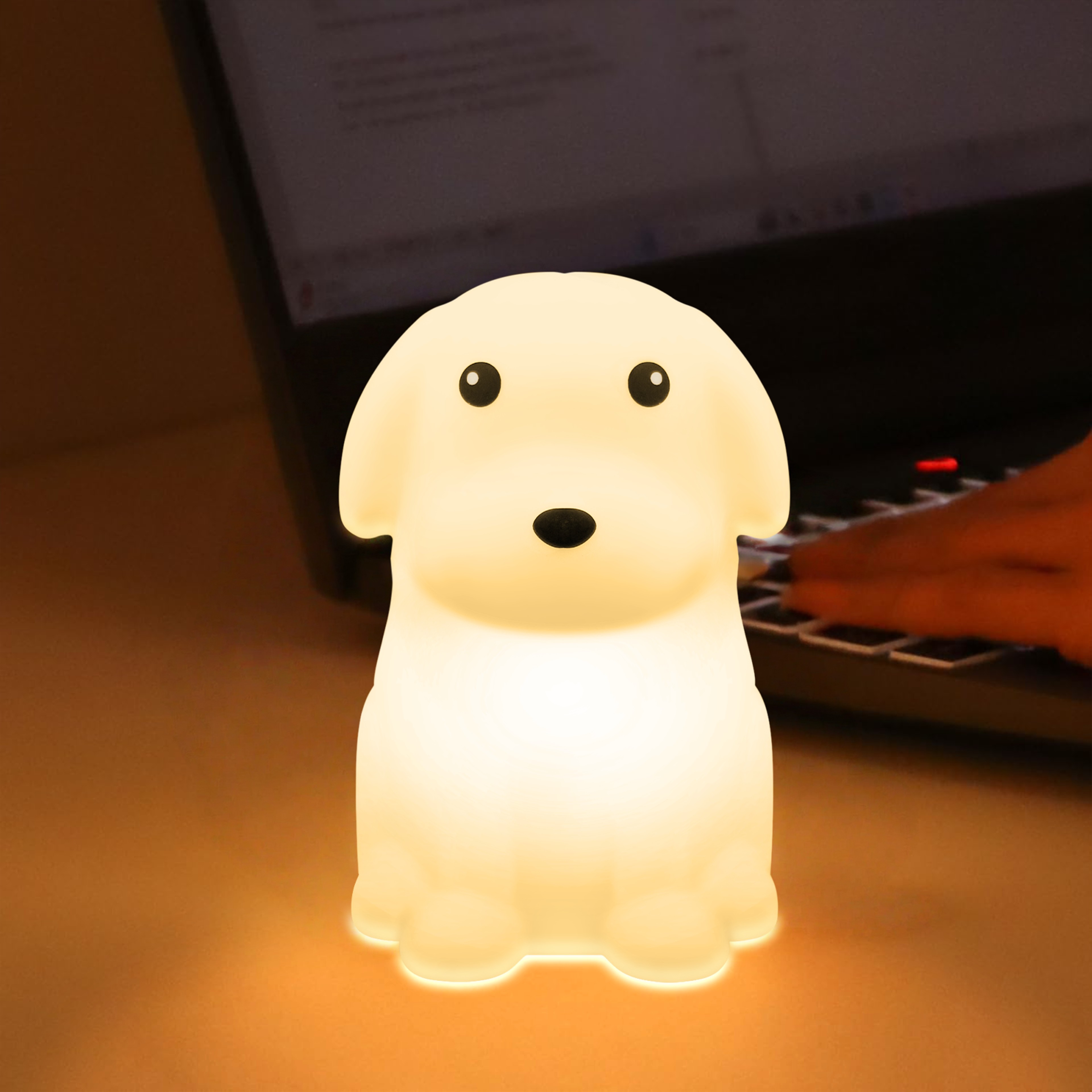 Cute Silicone Kids Night Light Rechargeable Touch Sensor Lamp Dimmable Bedside Nursery Light 7
