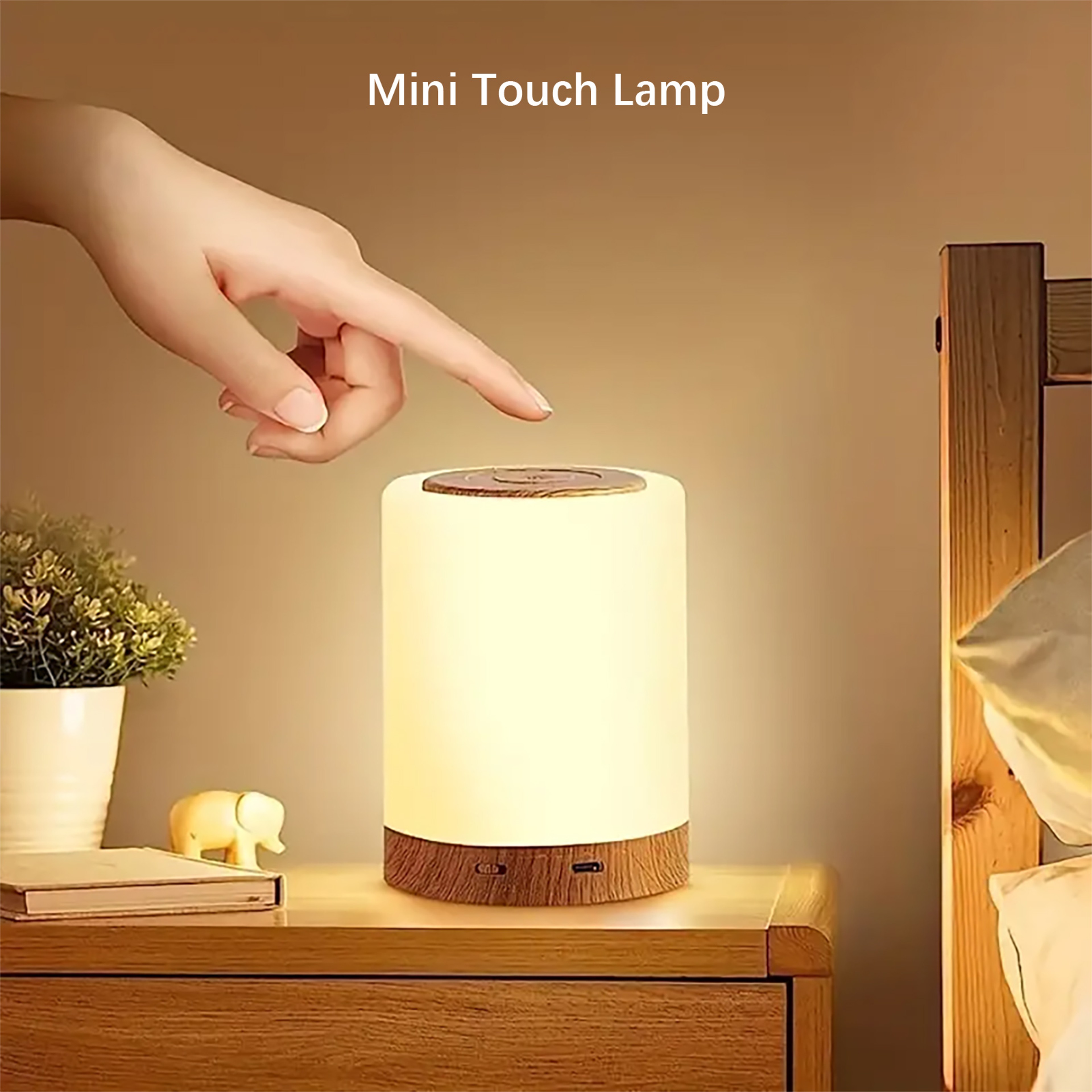 Smart RGB Night Light Touch Control Rechargeable Bedside Lamp For Kids Bedroom Camping 1