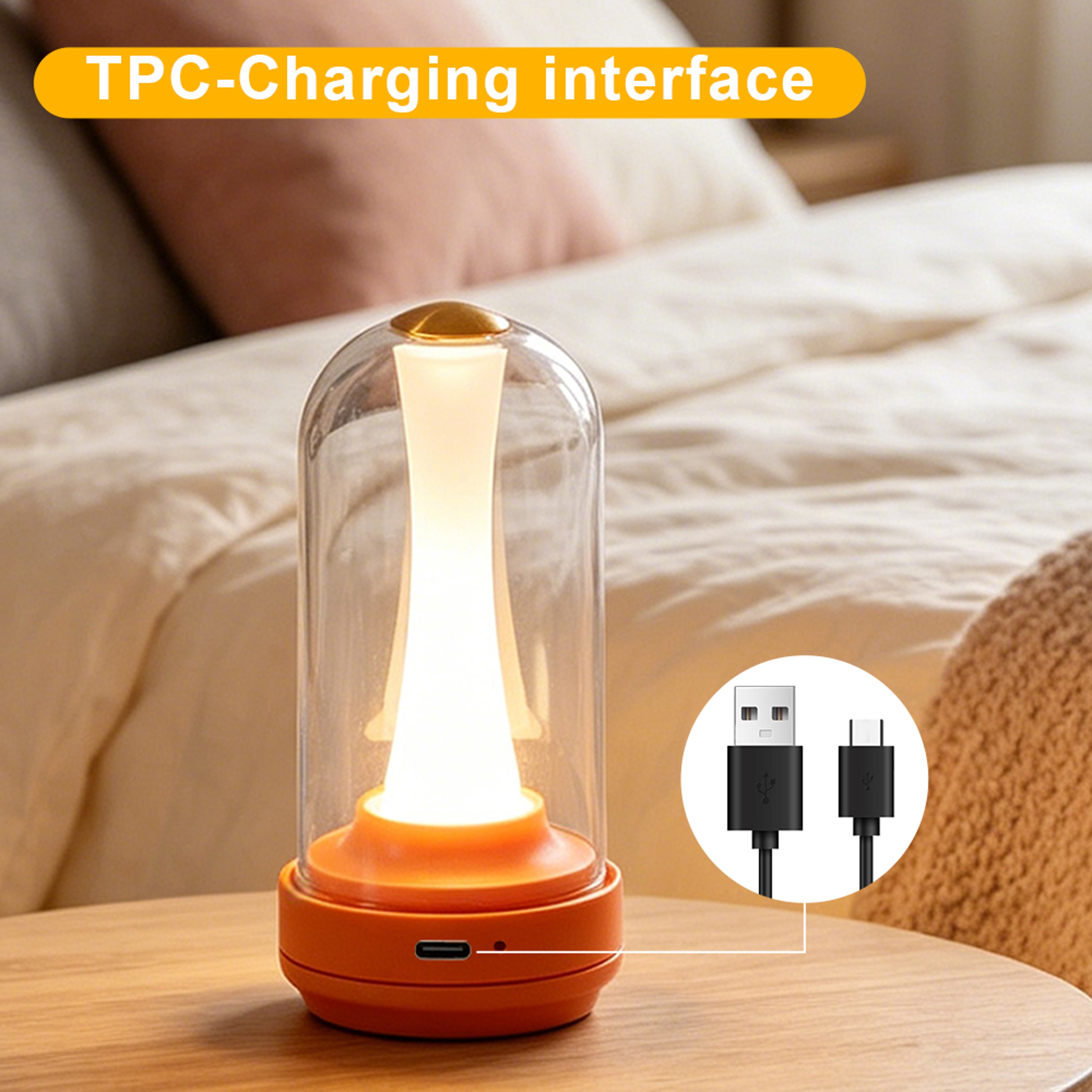 LumiGlow Rechargeable Bedside Lamp Touch Dimmable Waterproof Mood Light 4