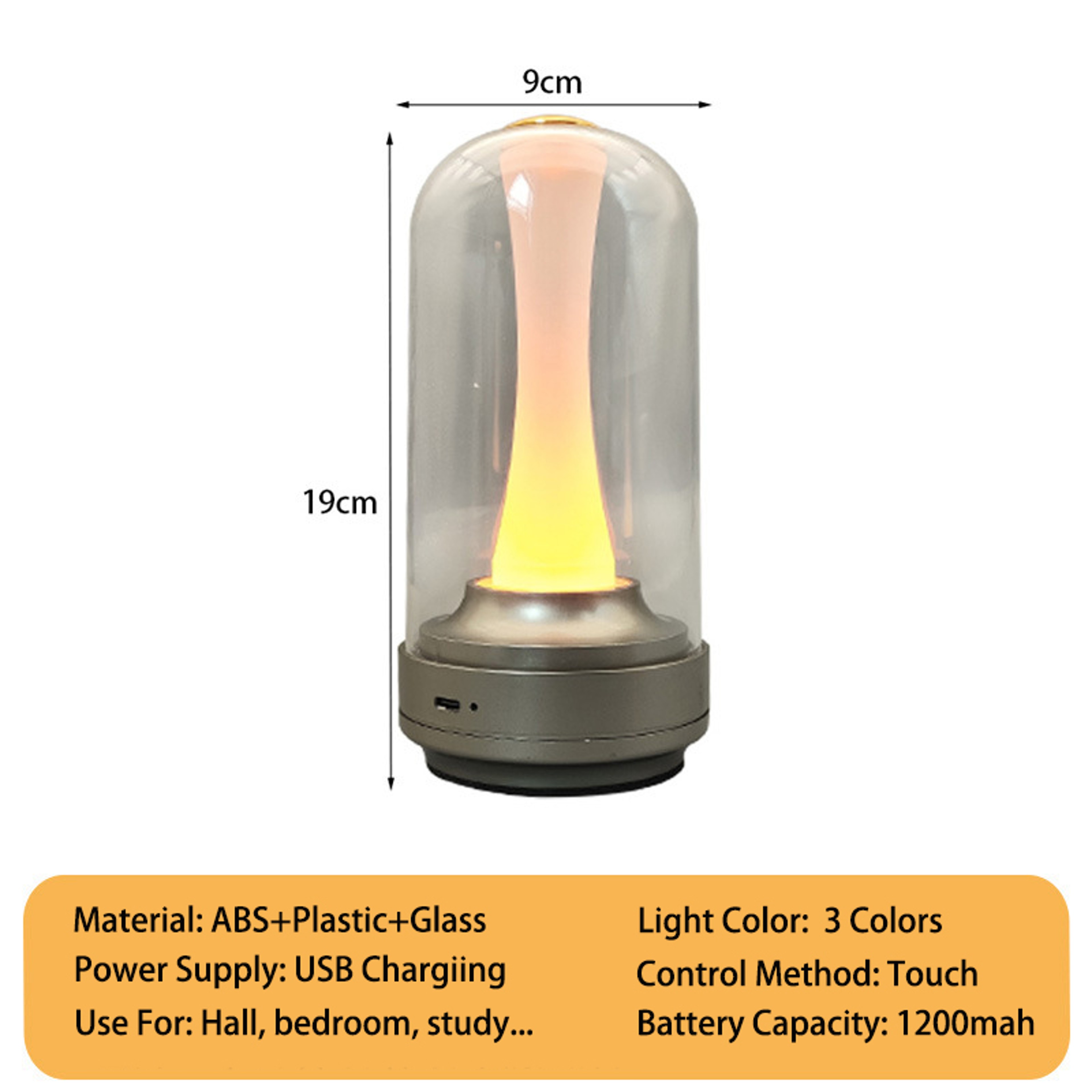 LumiGlow Rechargeable Bedside Lamp Touch Dimmable Waterproof Mood Light 3