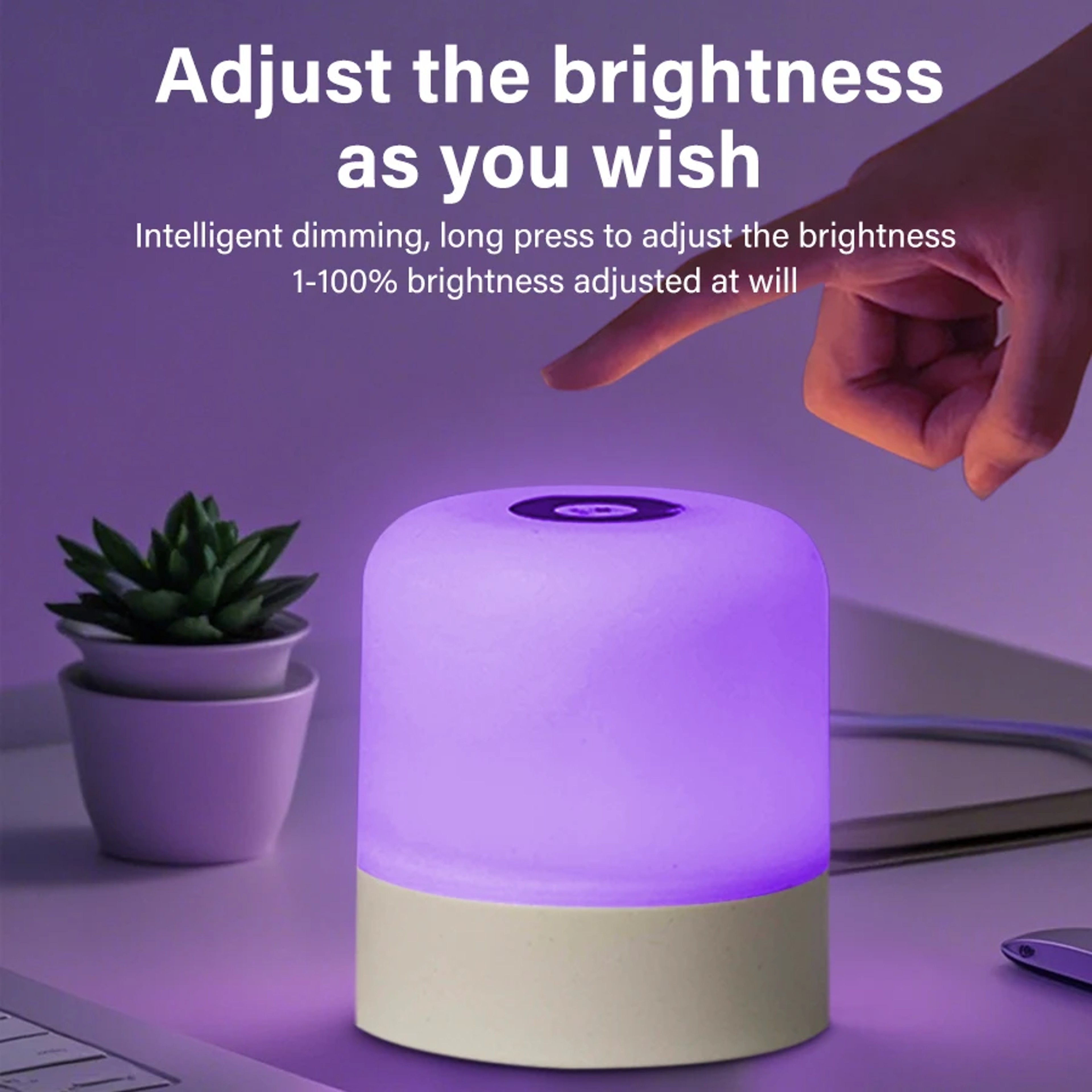 AuraGlow LED Bedside Lamp Rechargeable Touch Table Lamp With 13 Colors Remote Control Dimmable Nigh 5